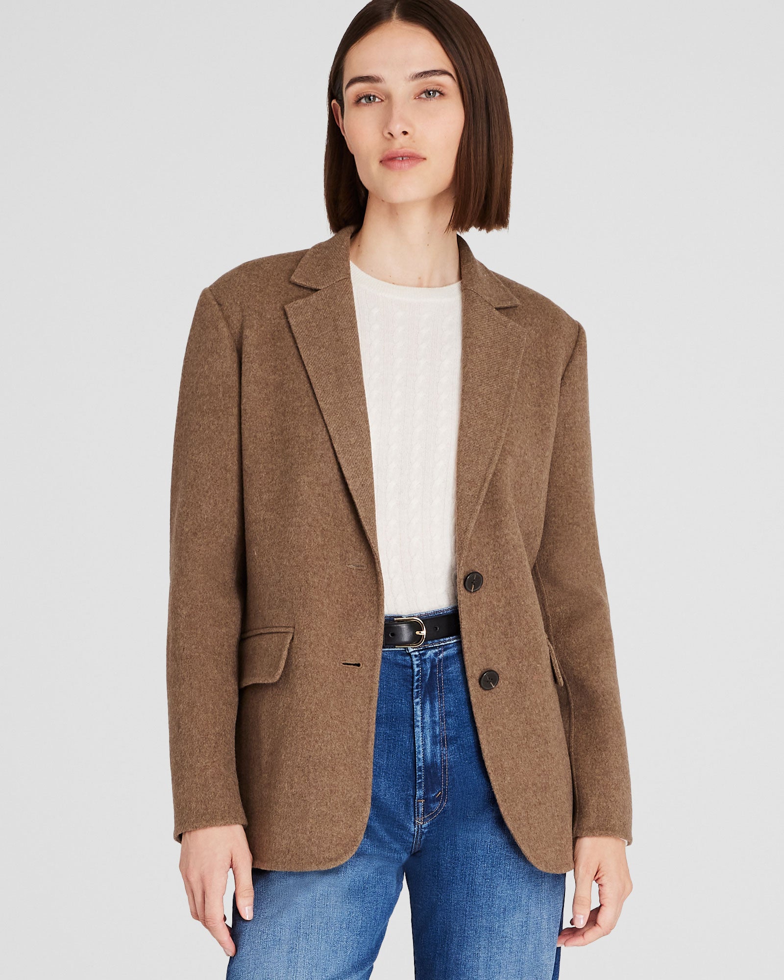 CLUB MONACO - Manteau Blazer Double Face - Taupe