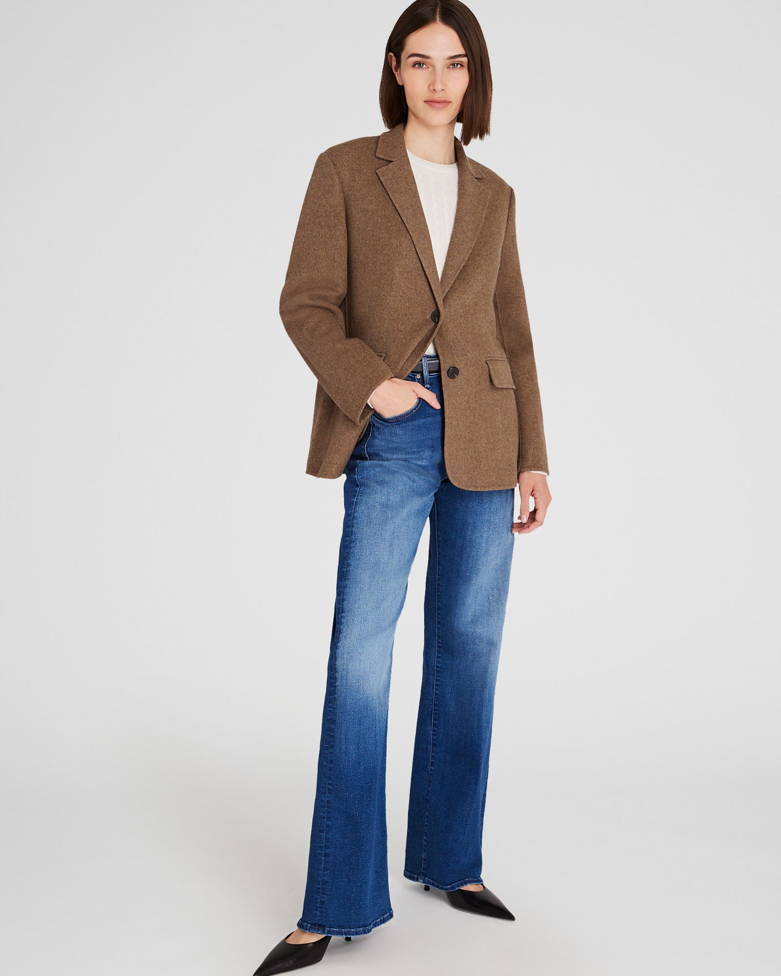 CLUB MONACO - Manteau Blazer Double Face - Taupe