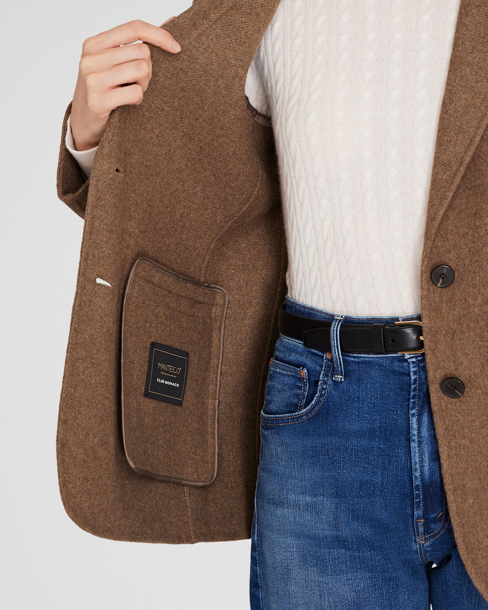 CLUB MONACO - Manteau Blazer Double Face - Taupe