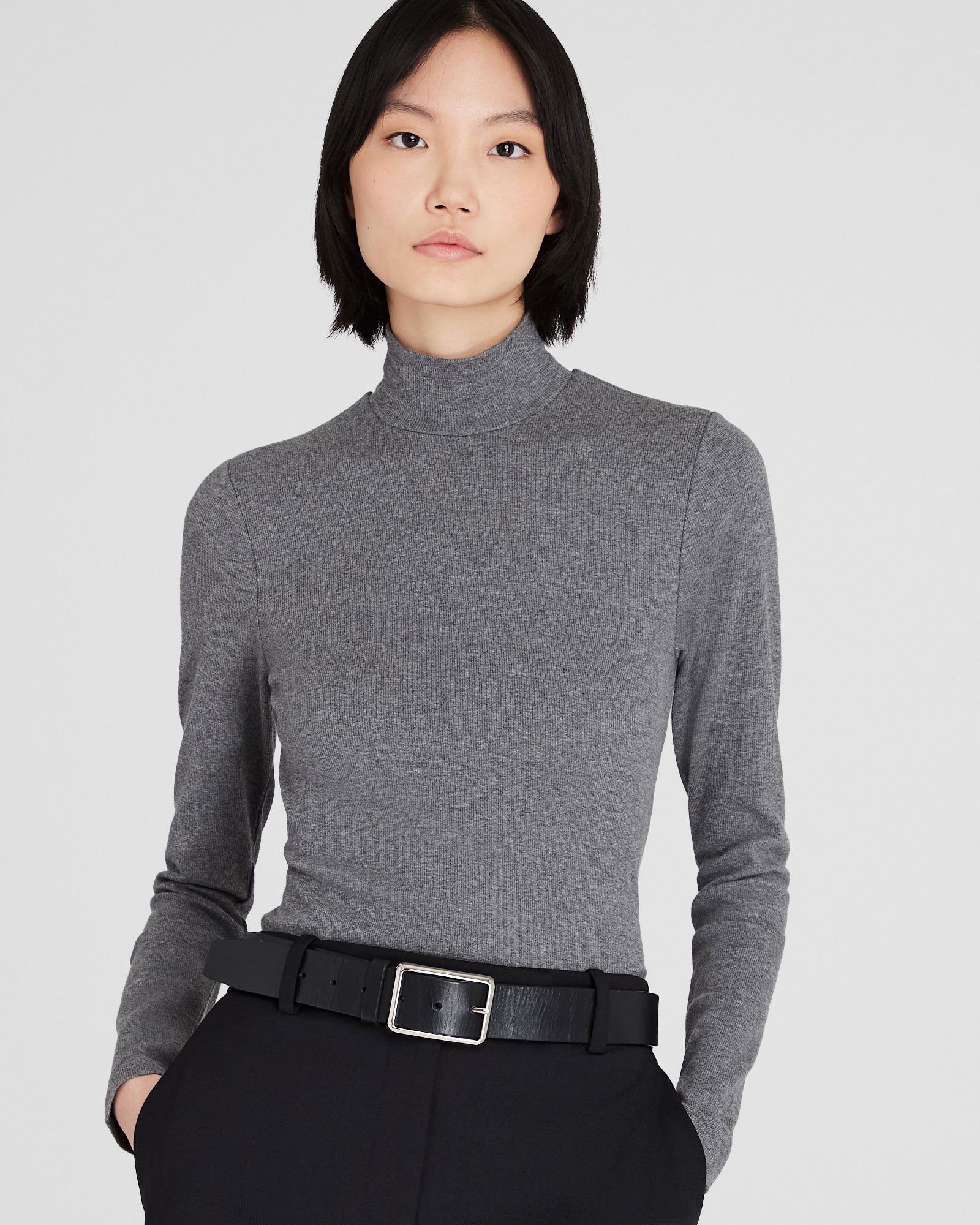 CLUB MONACO - Bowee Turtleneck - Medium Heather Grey