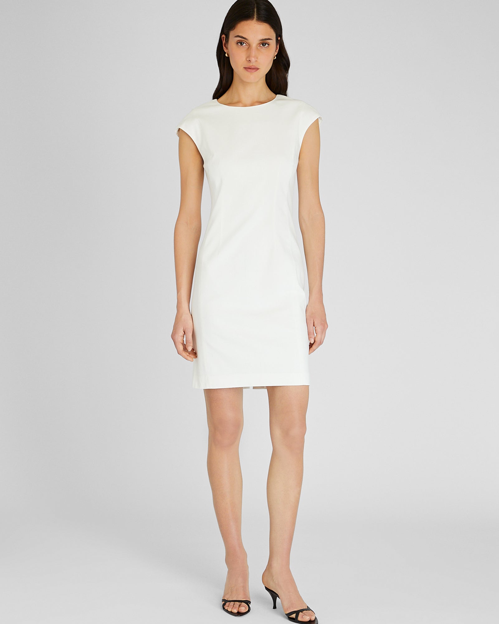 CLUB MONACO - Darted Cap Sleeve Dress - Blanc Cassé
