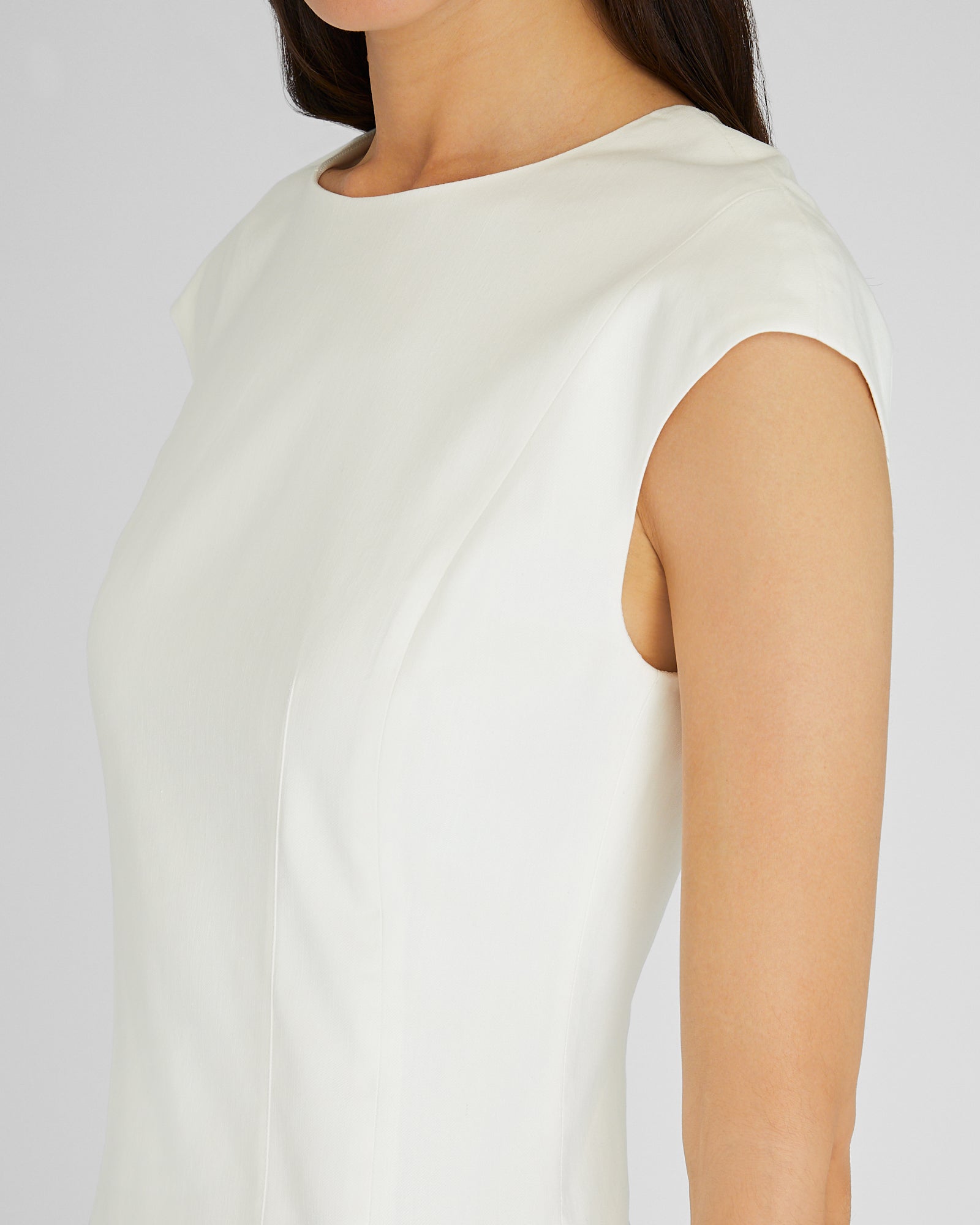 CLUB MONACO - Darted Cap Sleeve Dress - Blanc Cassé