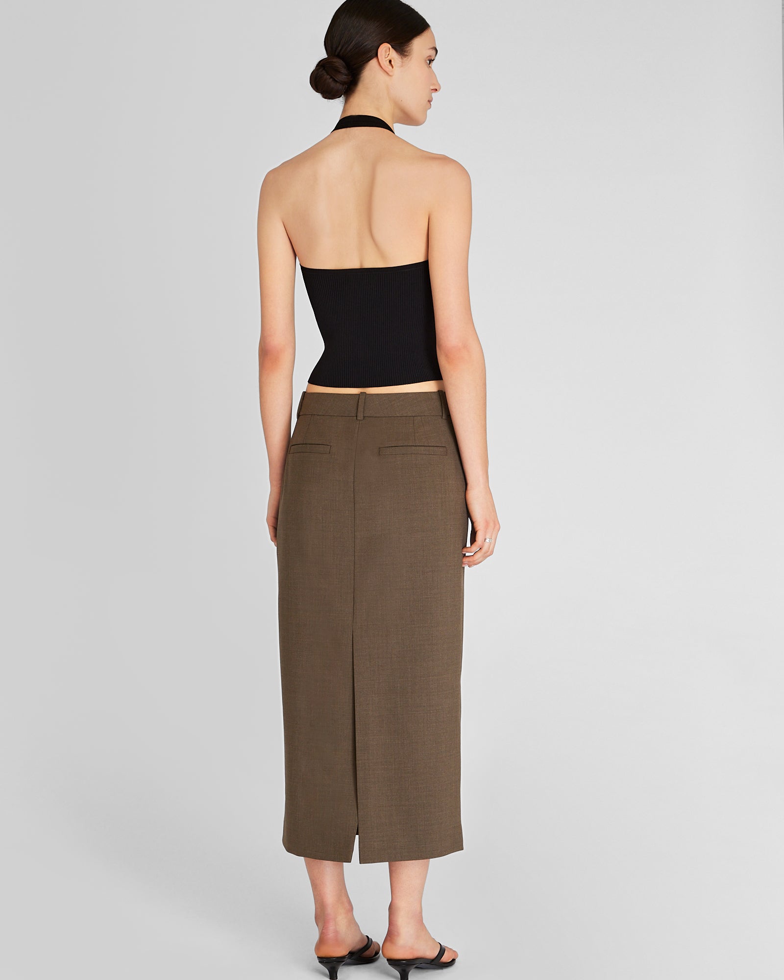 CLUB MONACO - Borrem Column Maxi Skirt - Medium Olive