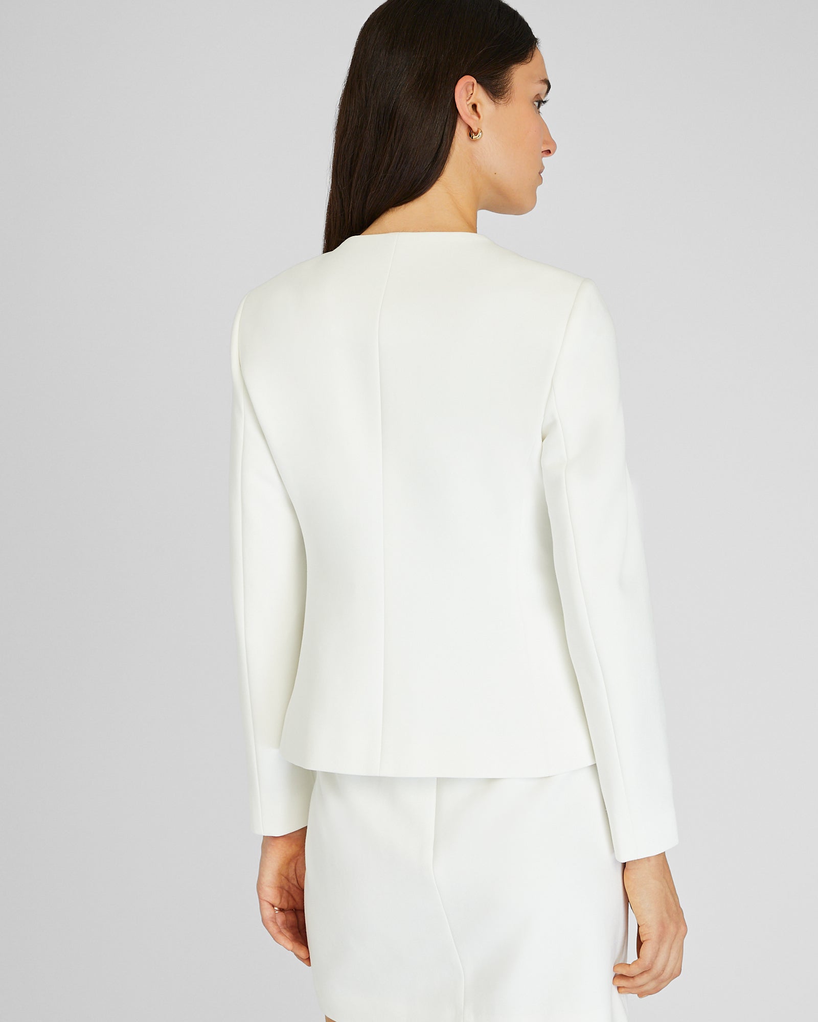 CLUB MONACO - Crewneck Cutaway Blazer - White