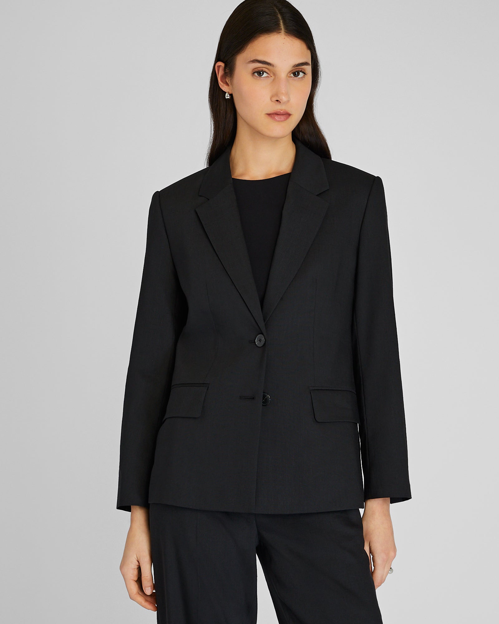 CLUB MONACO - Blazer décontracté en lin à simple boutonnage - Noir