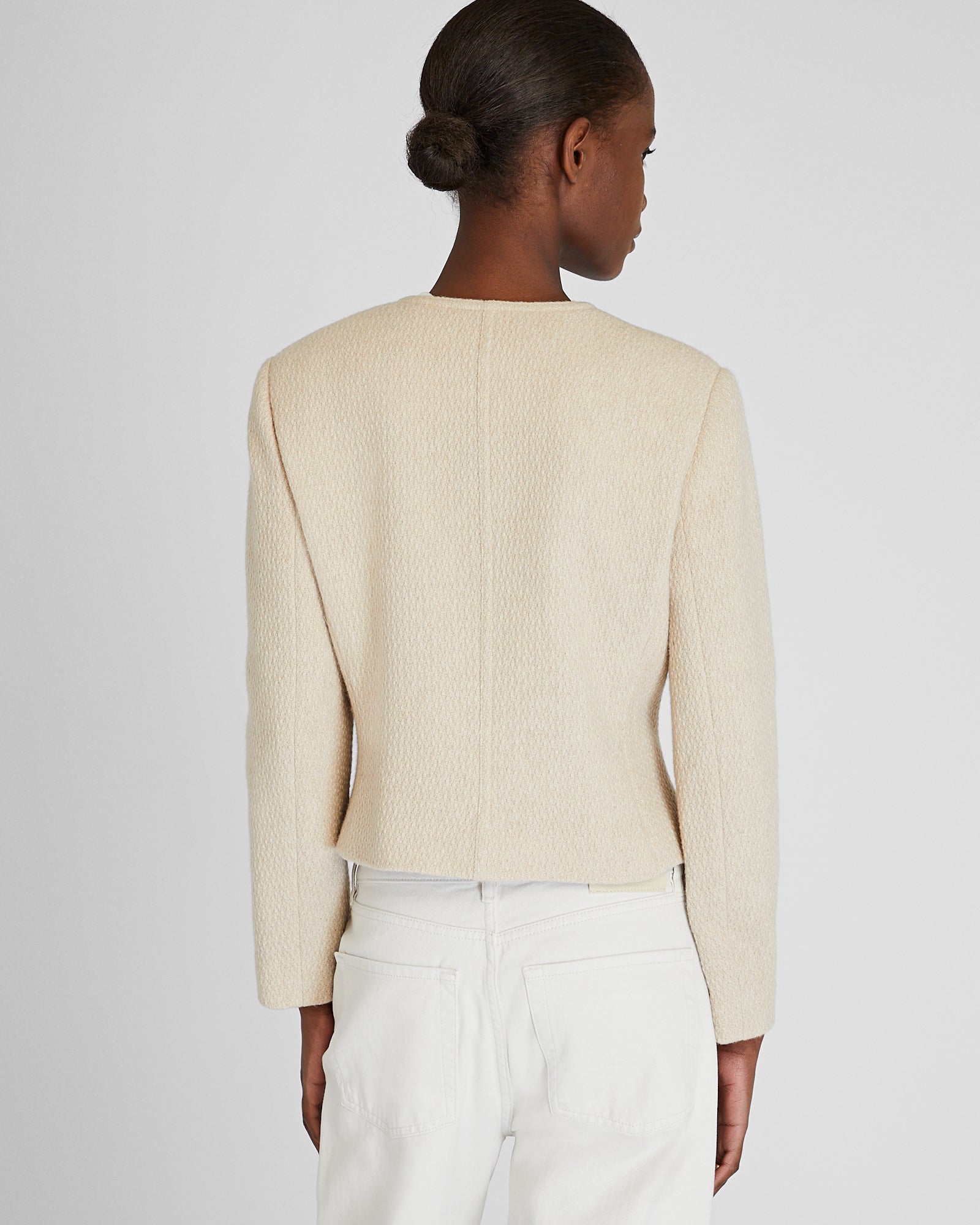 CLUB MONACO - Wrap-Front Tweed Jacket - Light Beige
