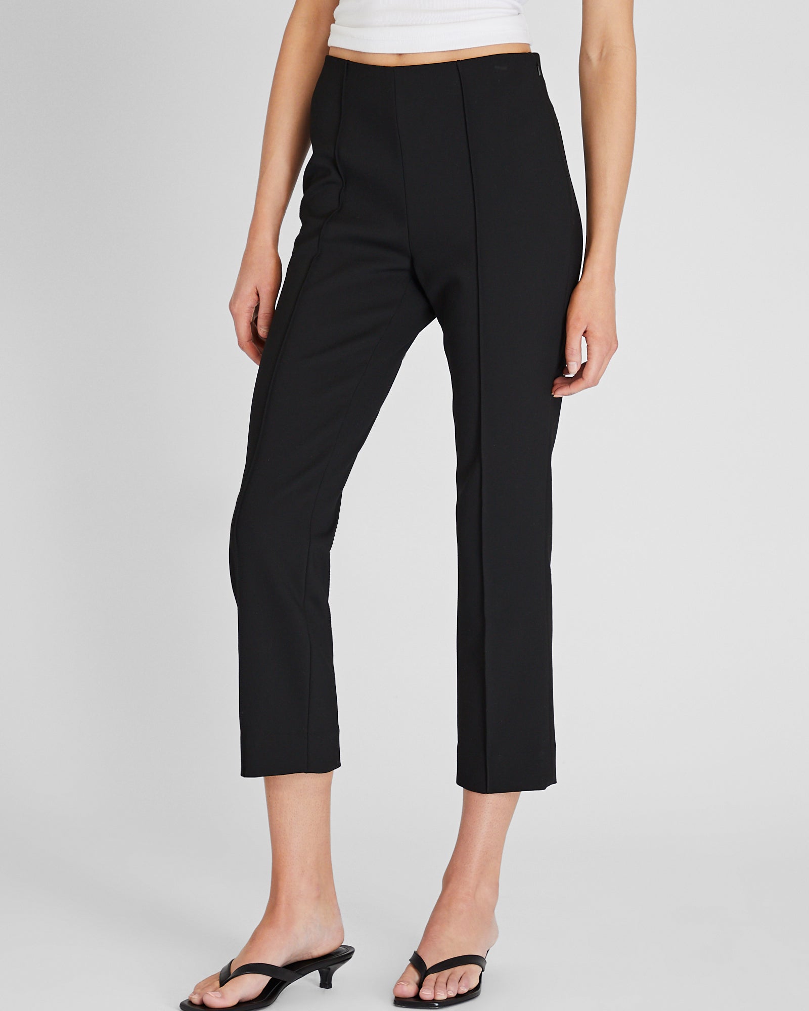 CLUB MONACO - Cropped Compact Stretch Pant - Black