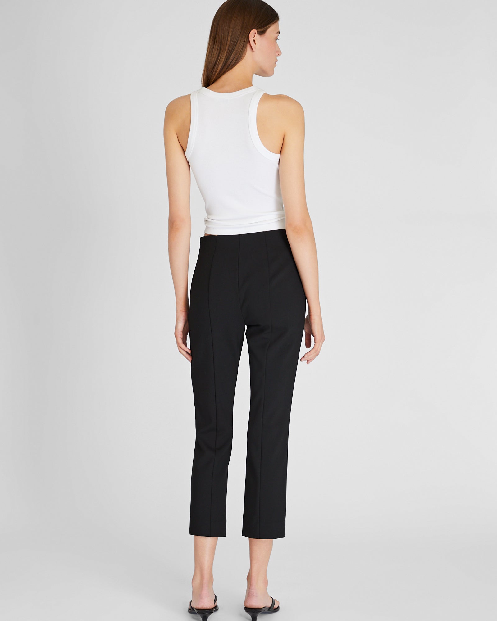 CLUB MONACO - Cropped Compact Stretch Pant - Black