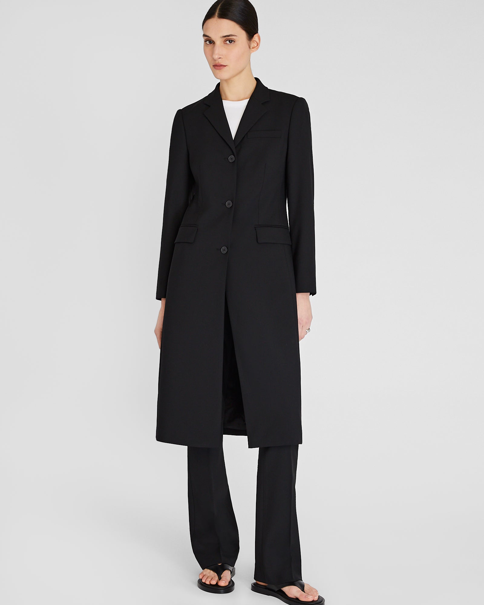 CLUB MONACO - Lightweight Borrem Crombie Coat - Noir