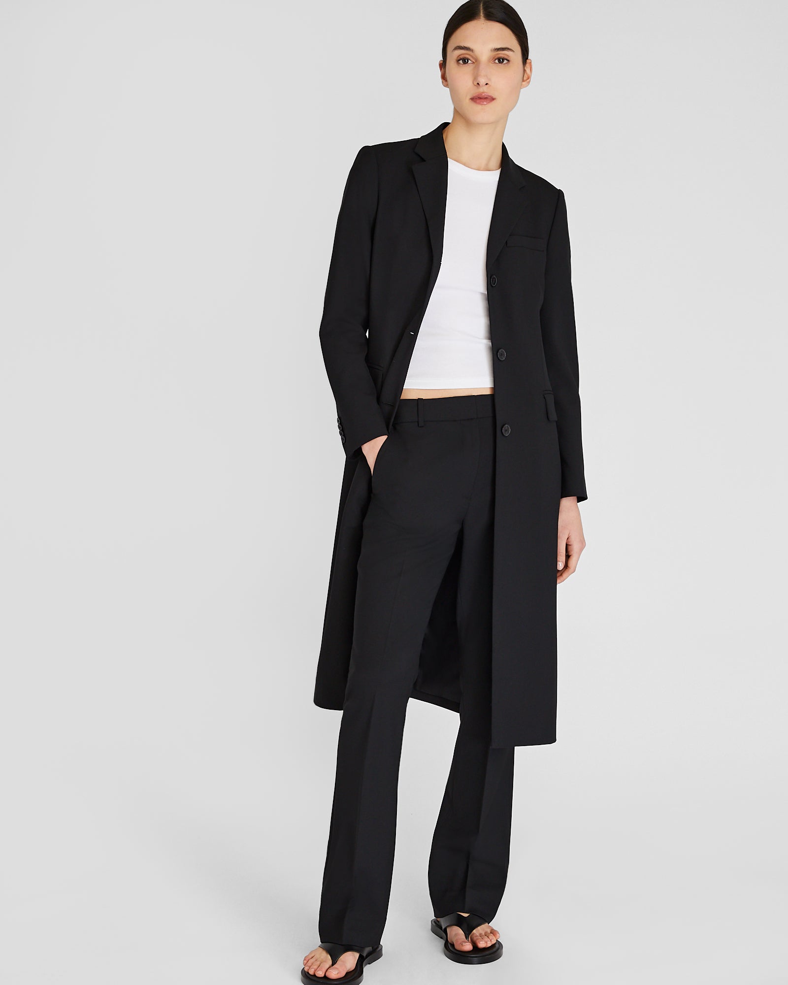 CLUB MONACO - Lightweight Borrem Crombie Coat - Noir
