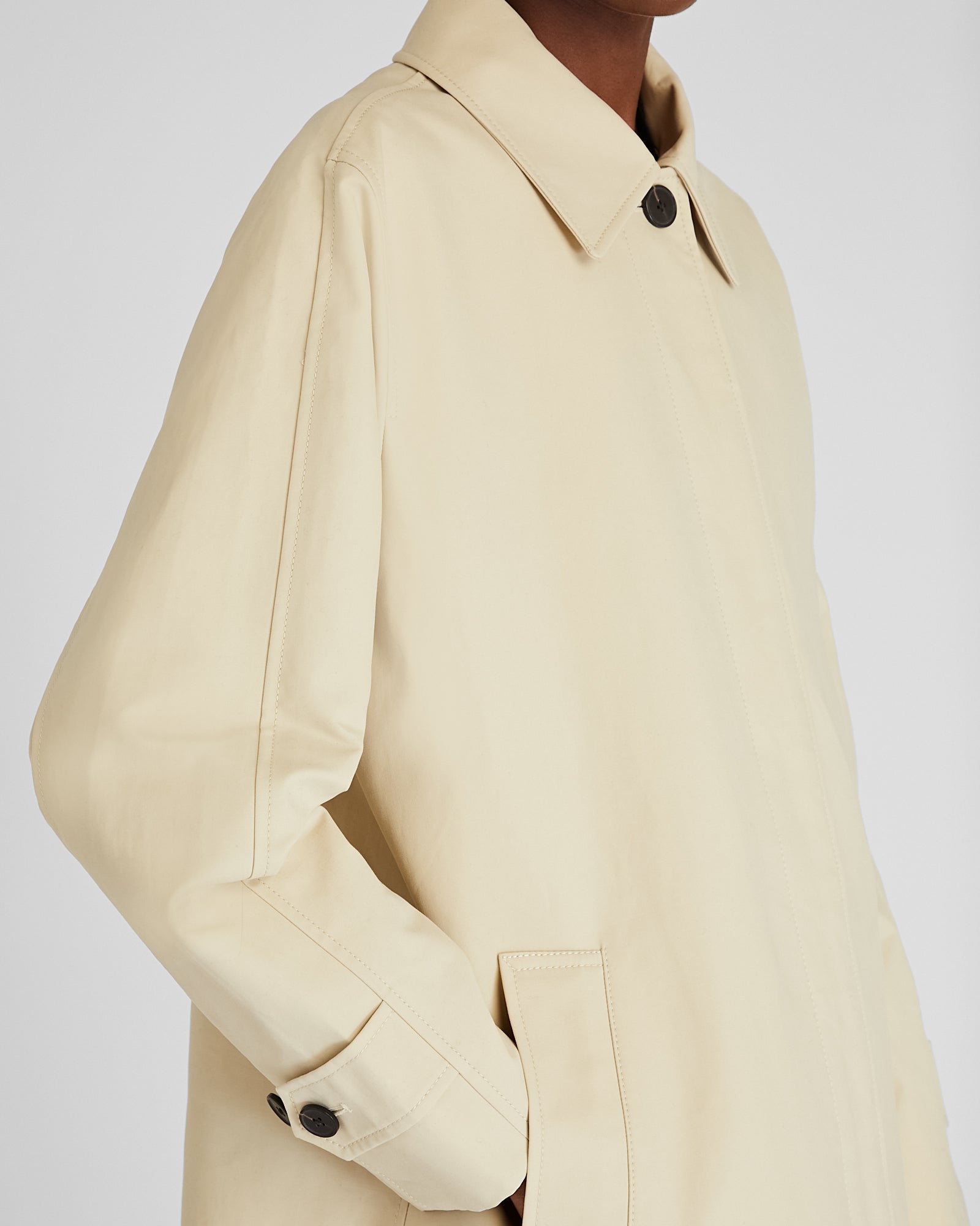 CLUB MONACO - Manteau Mac en gabardine - Pierre Kaki