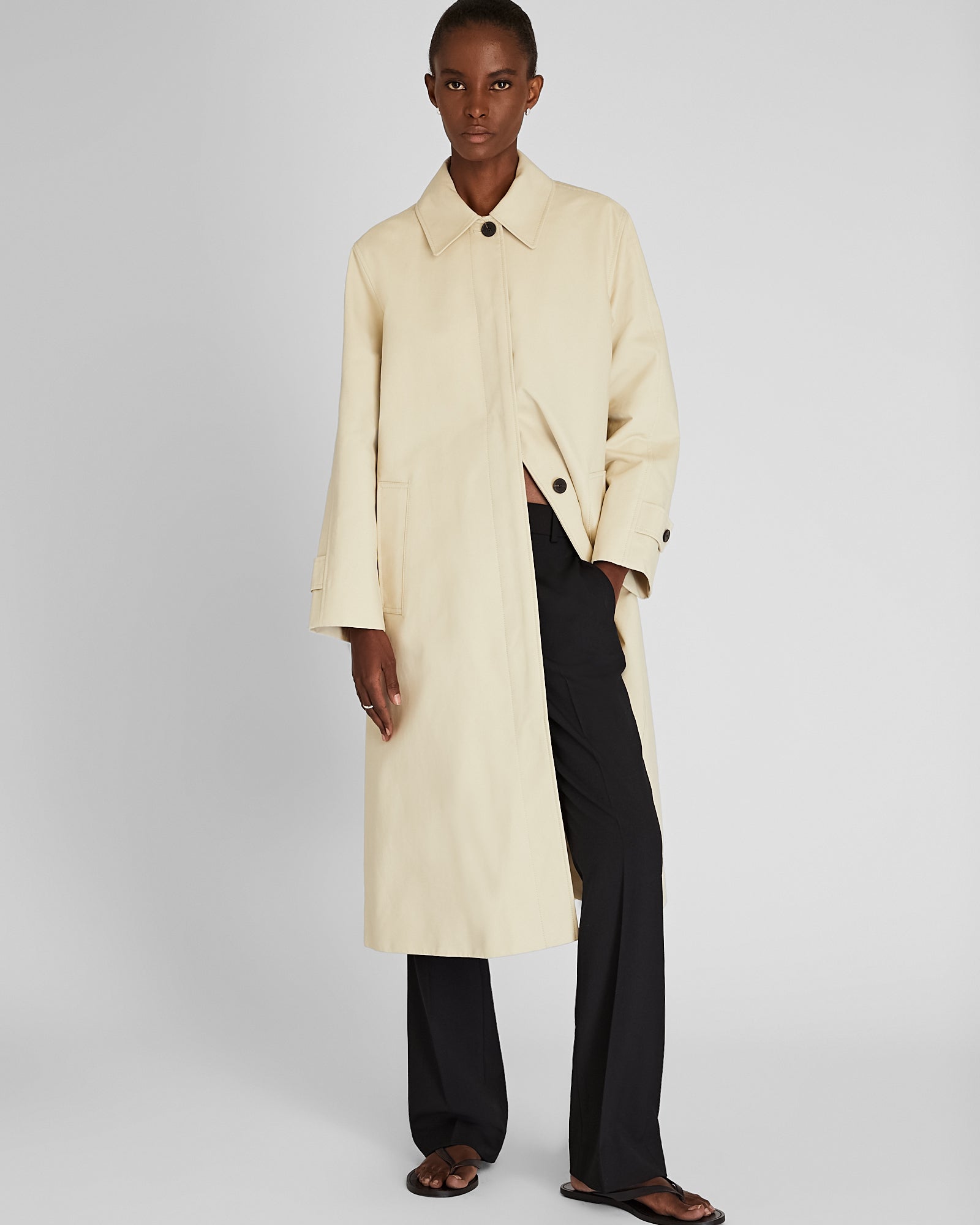 CLUB MONACO - Manteau Mac en gabardine - Pierre Kaki