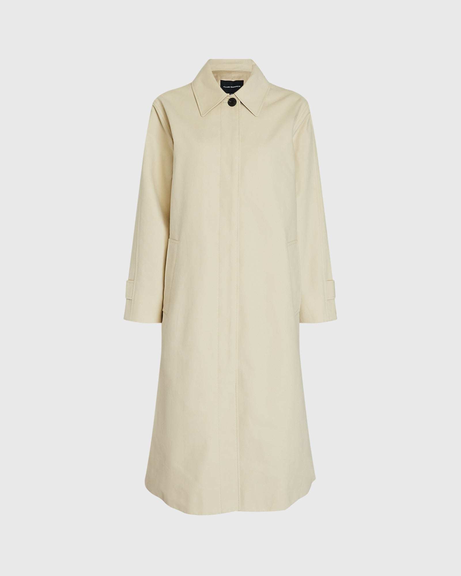 CLUB MONACO - Manteau Mac en gabardine - Pierre Kaki