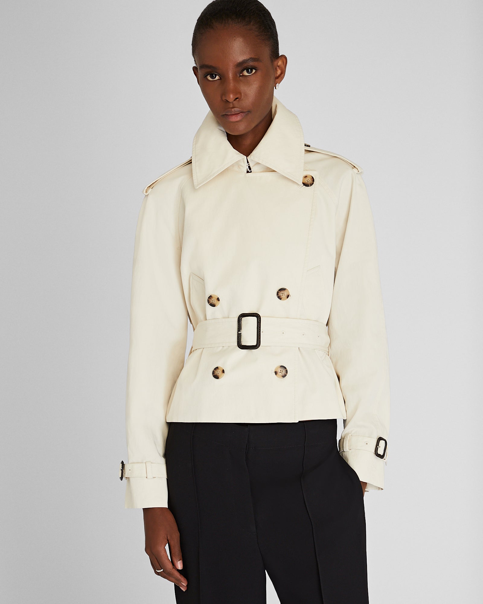 CLUB MONACO - Cropped Monaco Trench - Ecru