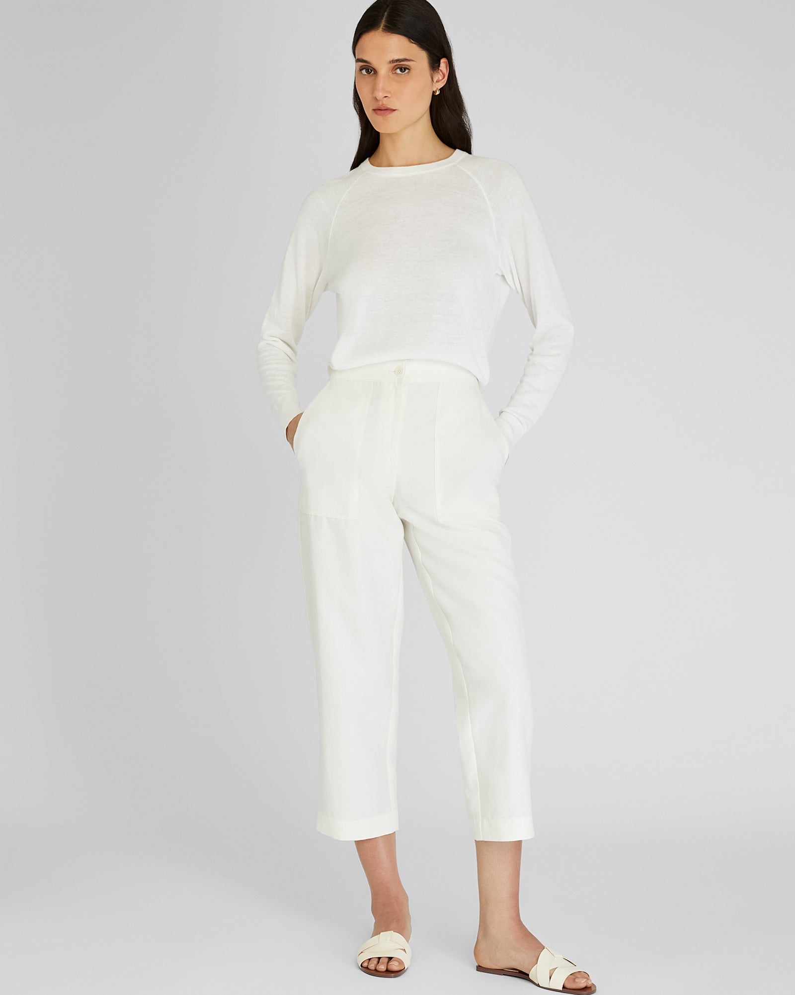 CLUB MONACO - Relaxed Utility Pant - Cream