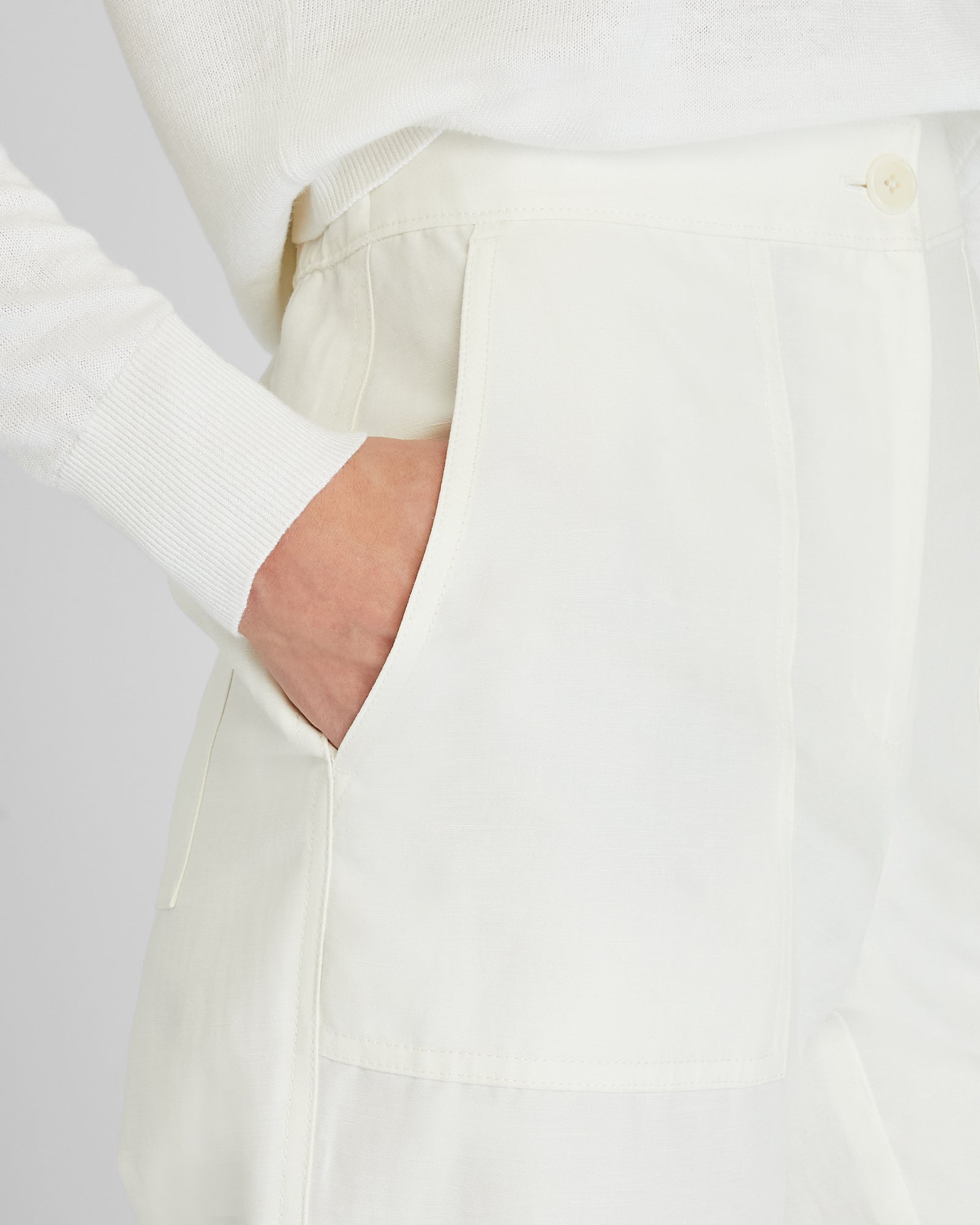 CLUB MONACO - Relaxed Utility Pant - Cream