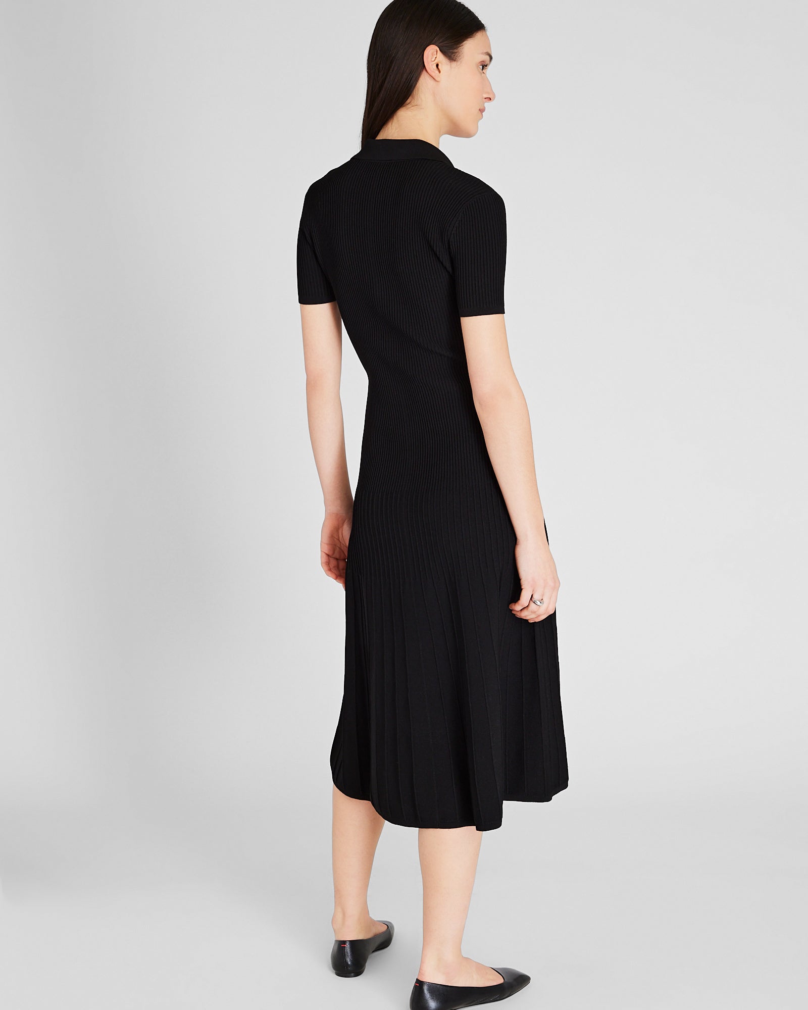 CLUB MONACO - Robe mi-longue à col Johnny - Noir