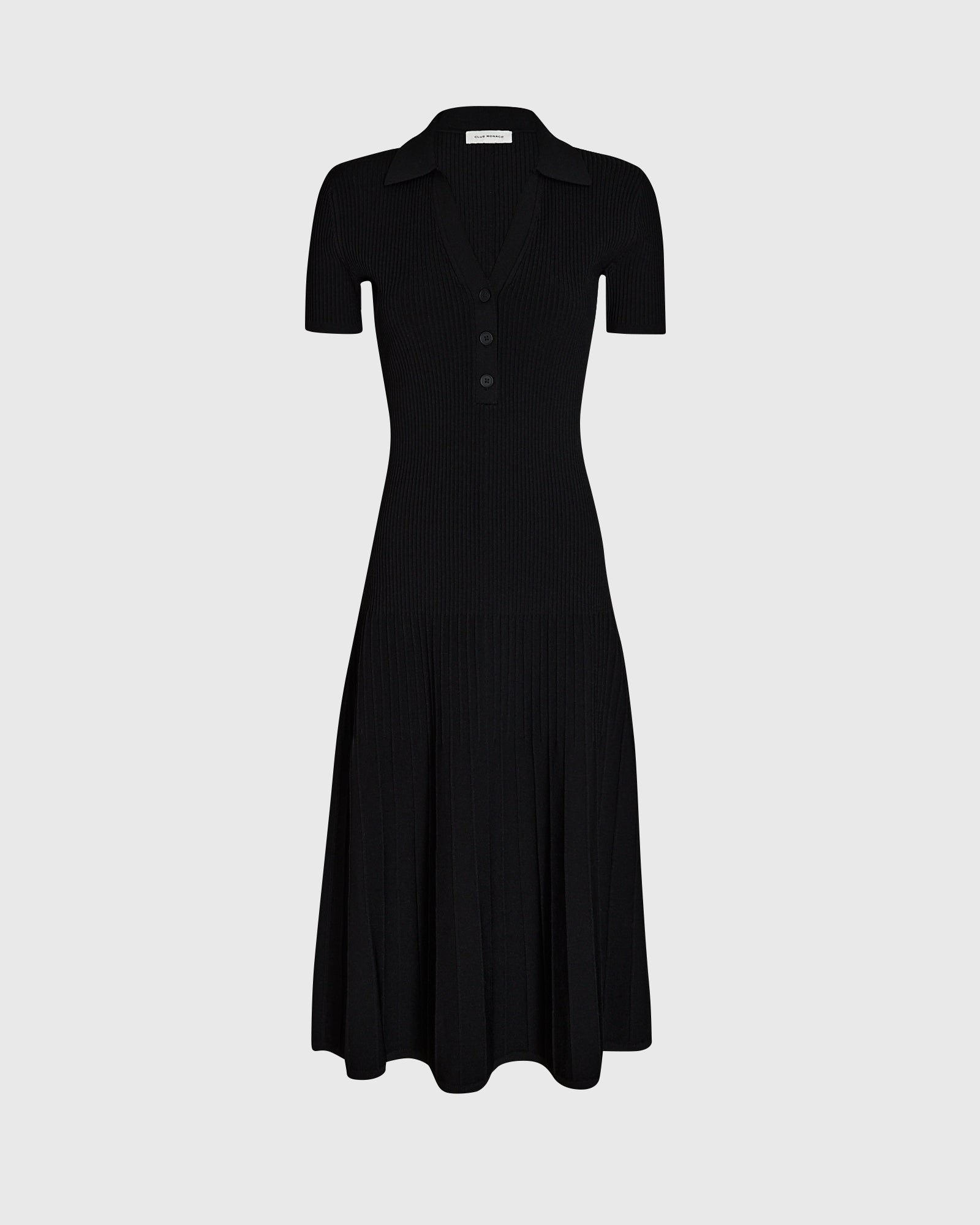 CLUB MONACO - Robe mi-longue à col Johnny - Noir
