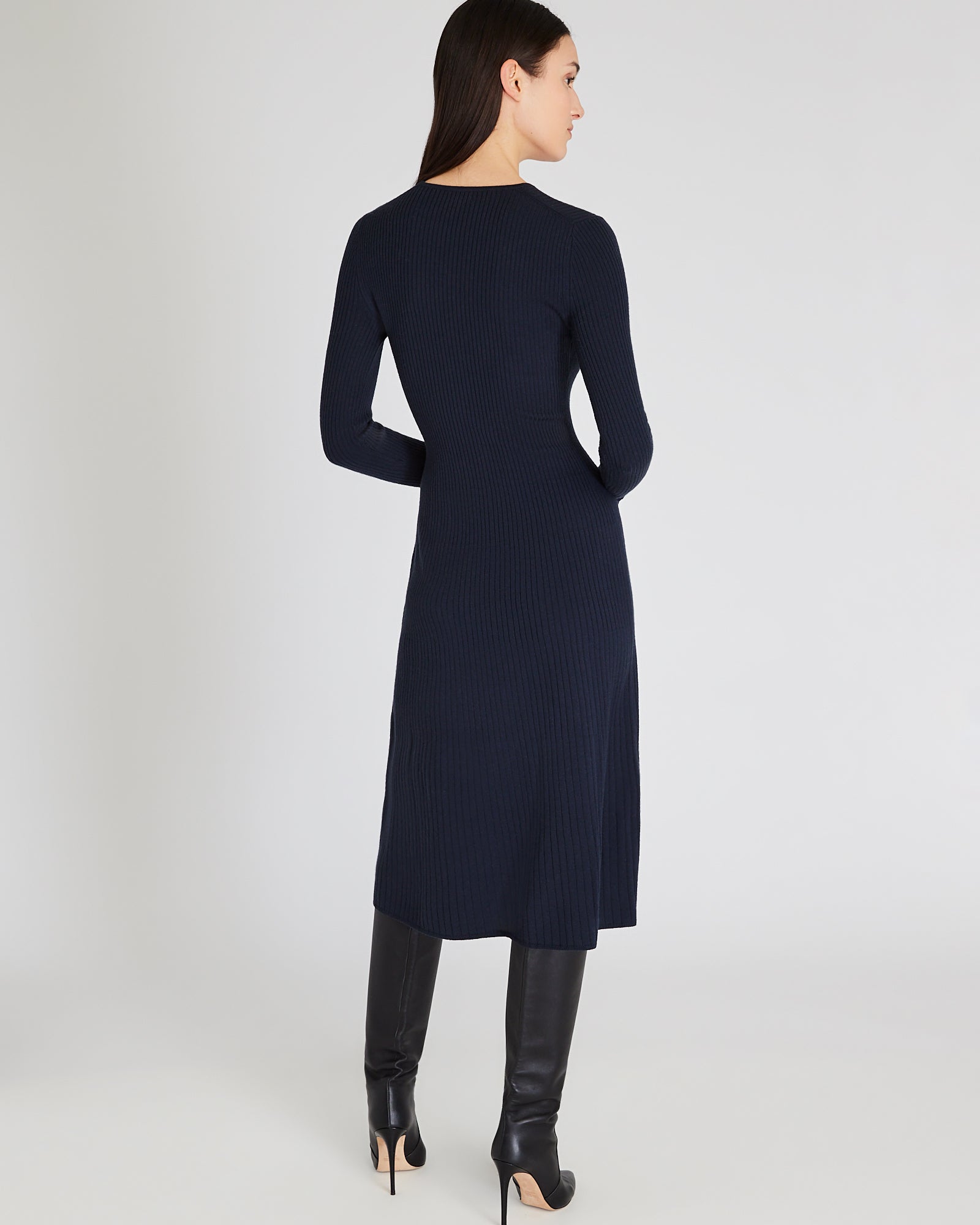 CLUB MONACO - Robe chandail mi-longue à manches longues - Marine crépusculaire