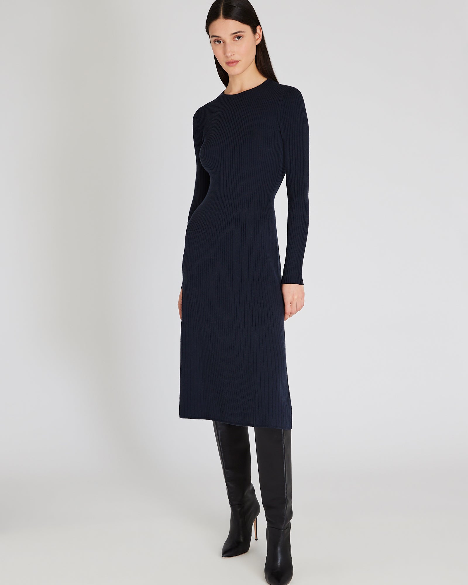 CLUB MONACO - Robe chandail mi-longue à manches longues - Marine crépusculaire