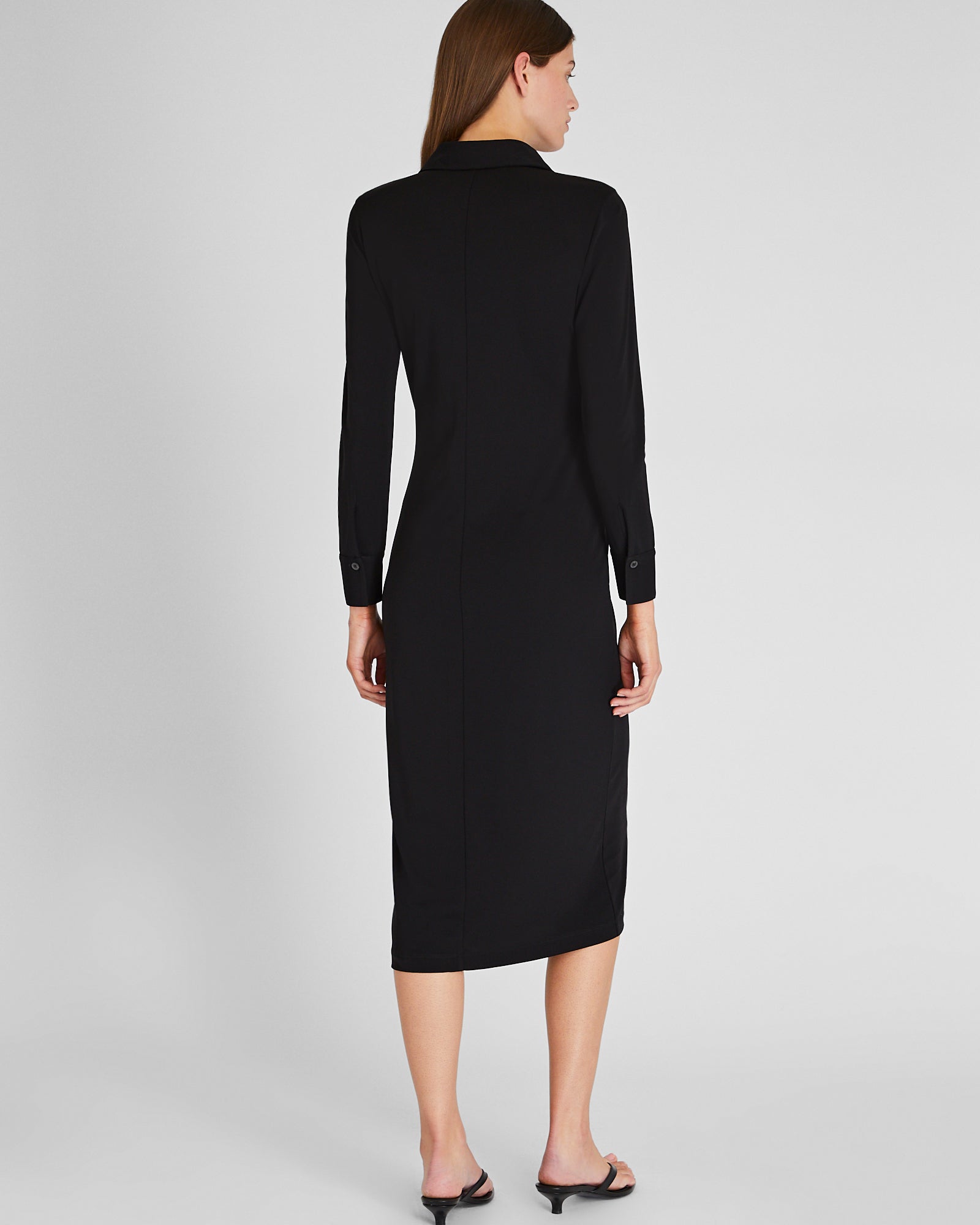 CLUB MONACO - Polo Collar Knit Maxi Dress - Black