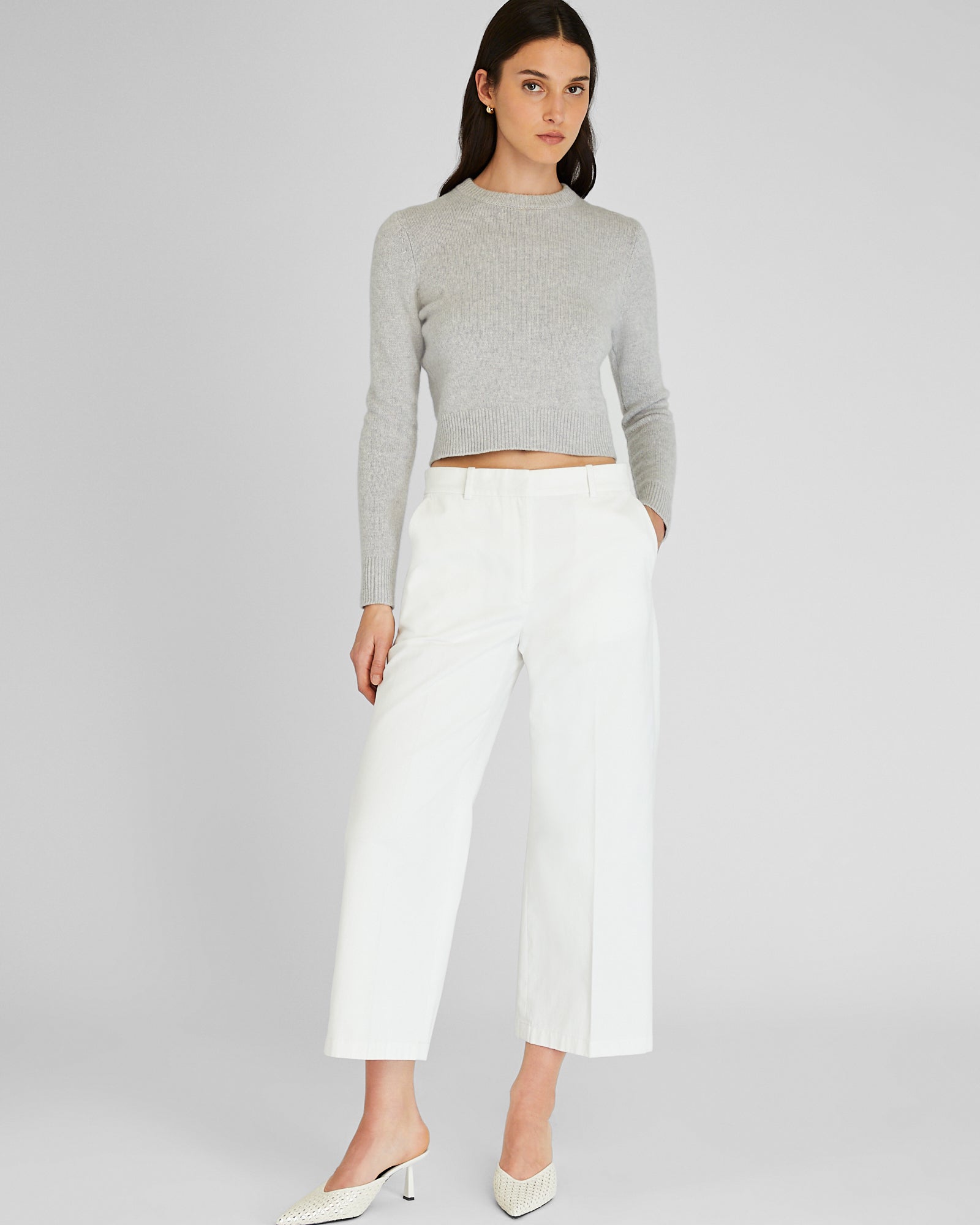 CLUB MONACO - Cropped Chino Pant - White
