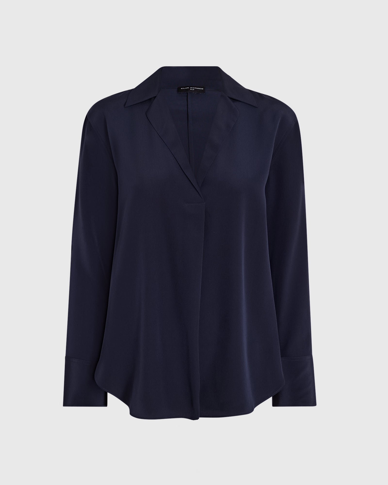 CLUB MONACO - Chemisier en soie à col - Marine crépusculaire