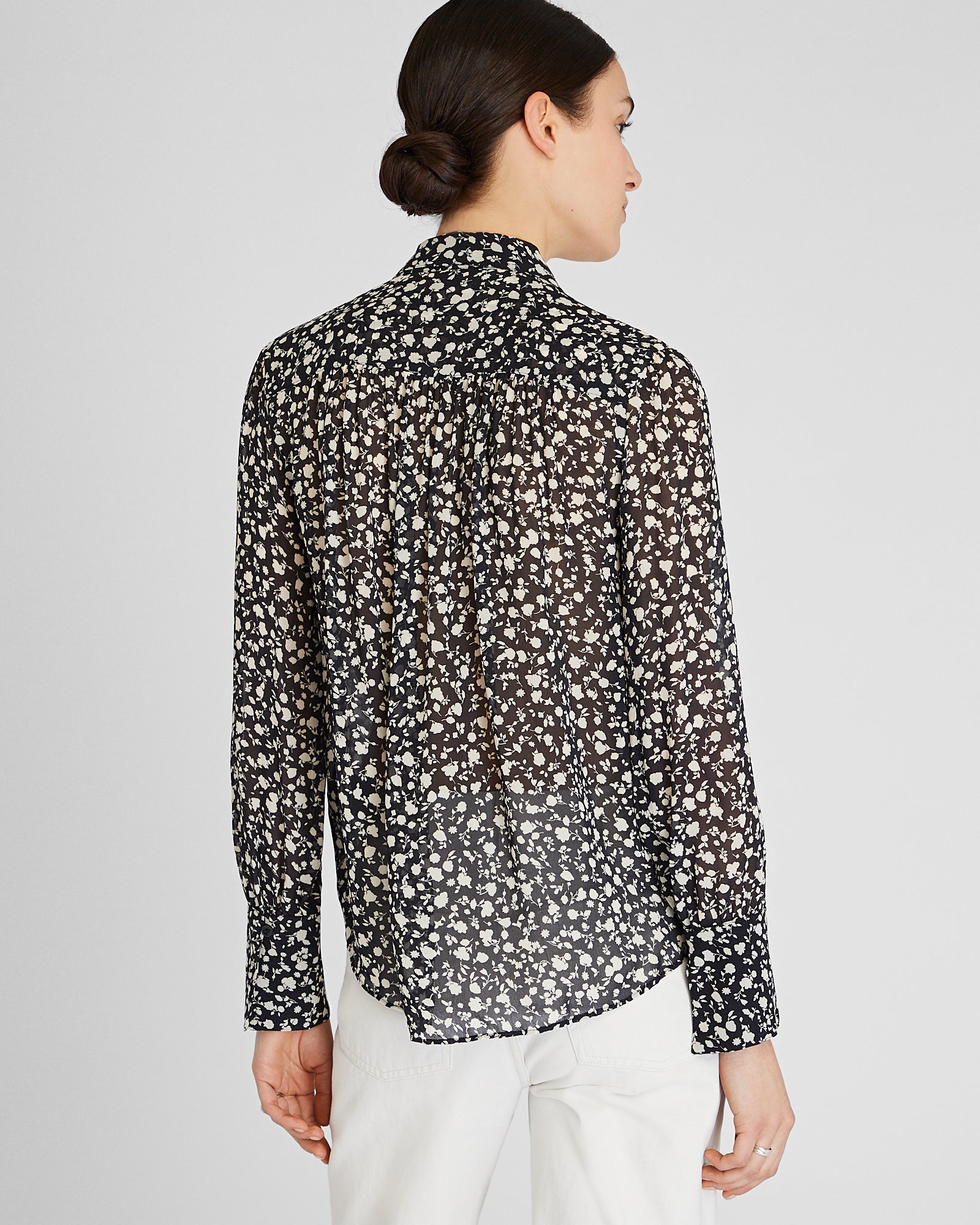 CLUB MONACO - Shirred Shoulder Blouse - Black
