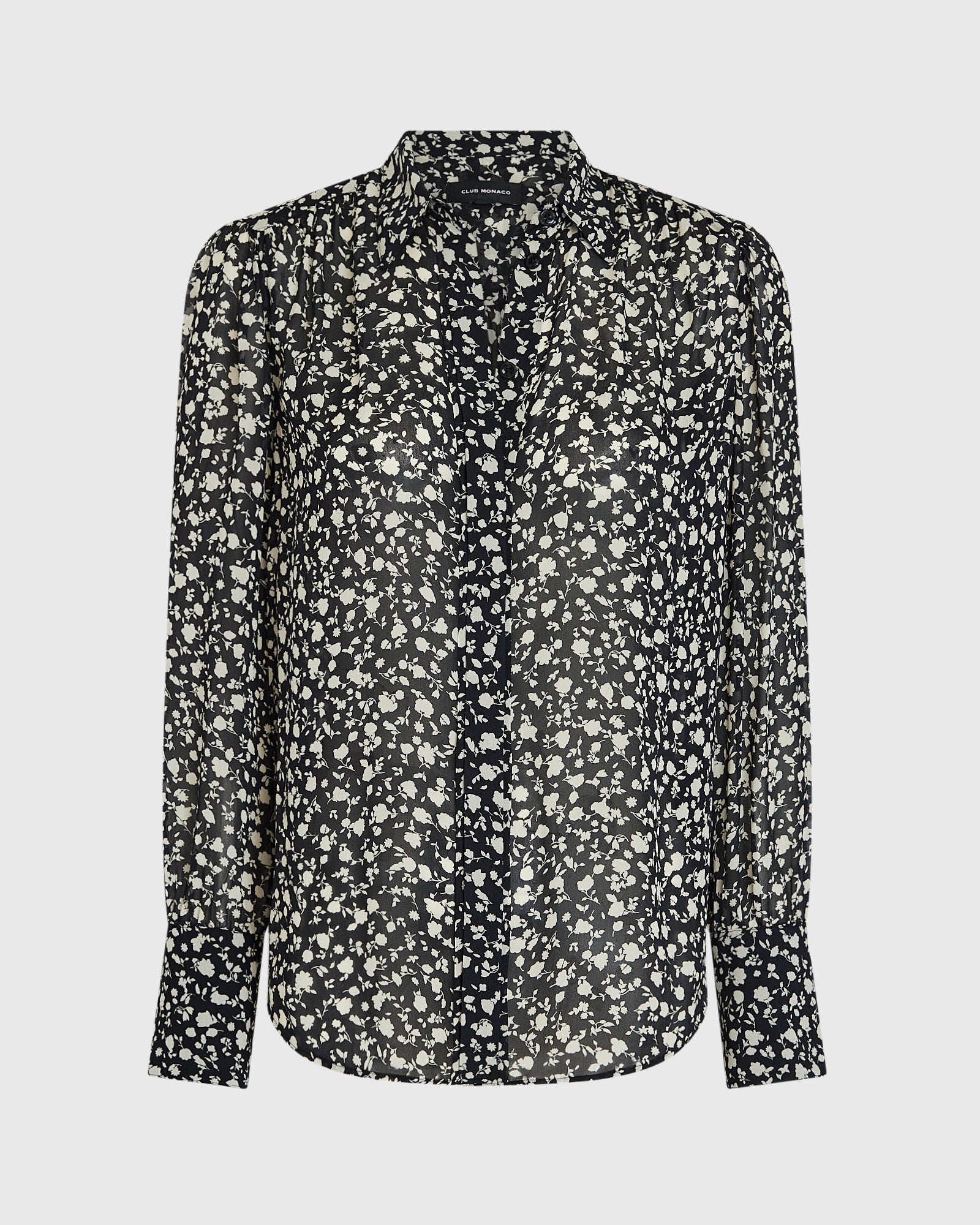 CLUB MONACO - Shirred Shoulder Blouse - Black