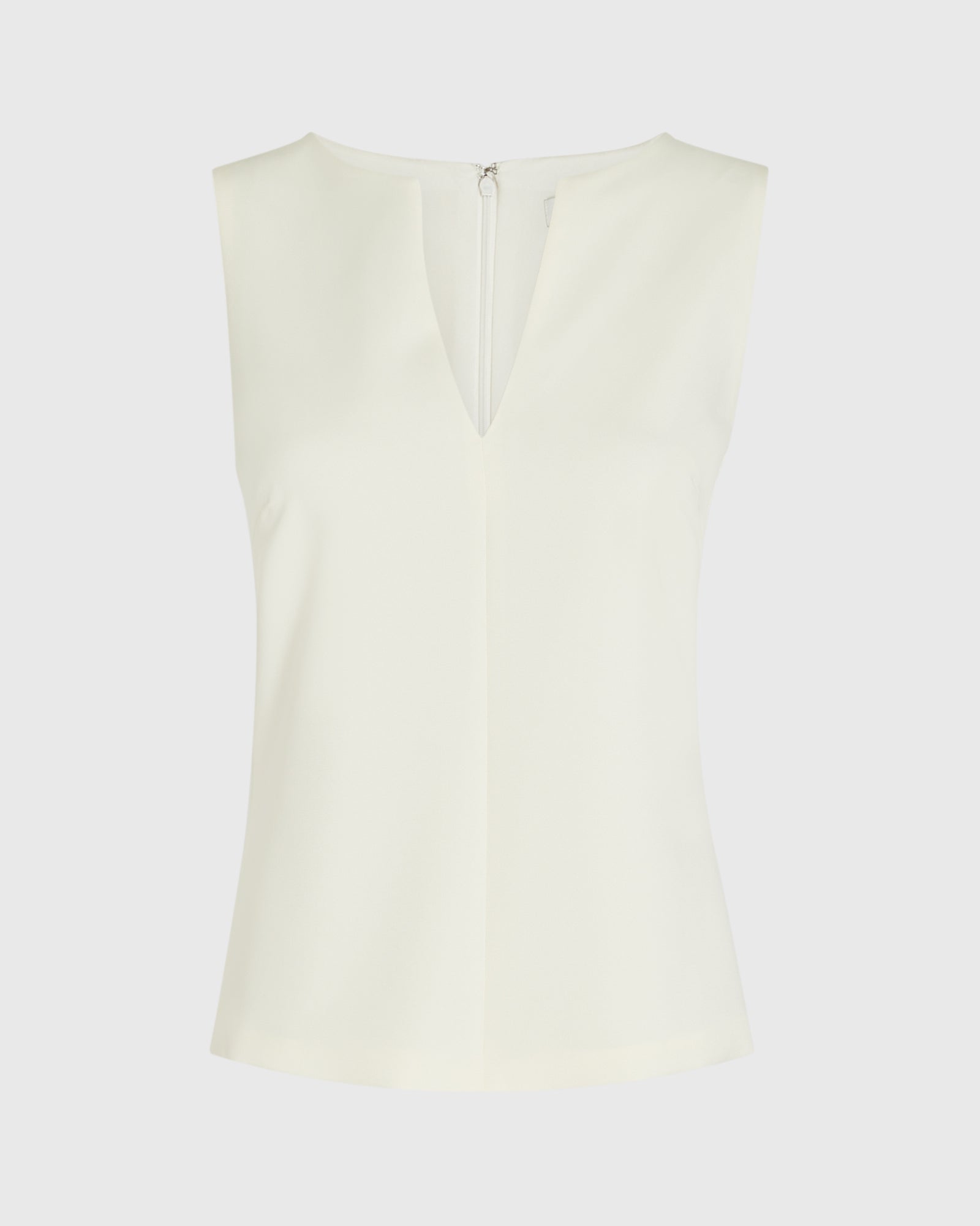 CLUB MONACO - Split Crewneck Crepe Top - Ecru