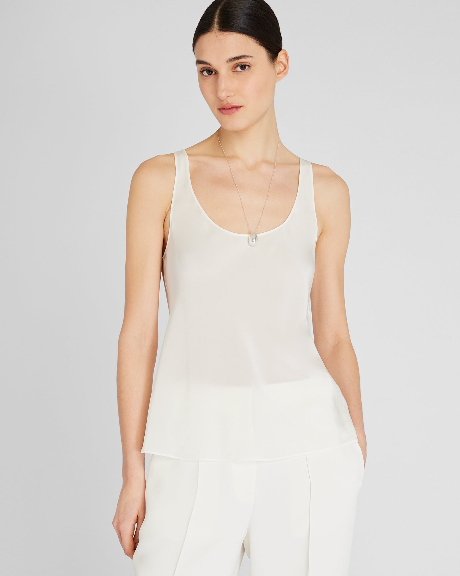 CLUB MONACO - Silk Racerback Cami - Écru