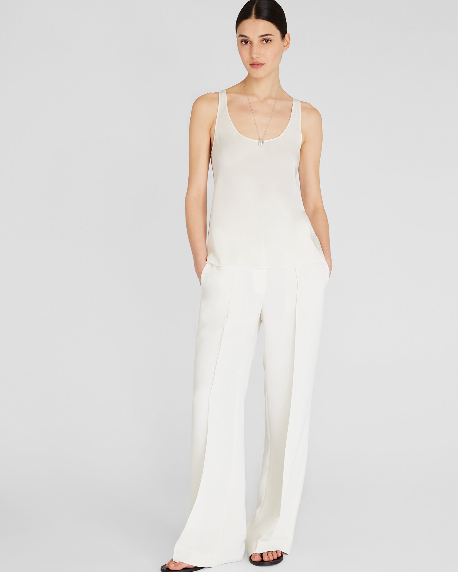 CLUB MONACO - Silk Racerback Cami - Écru