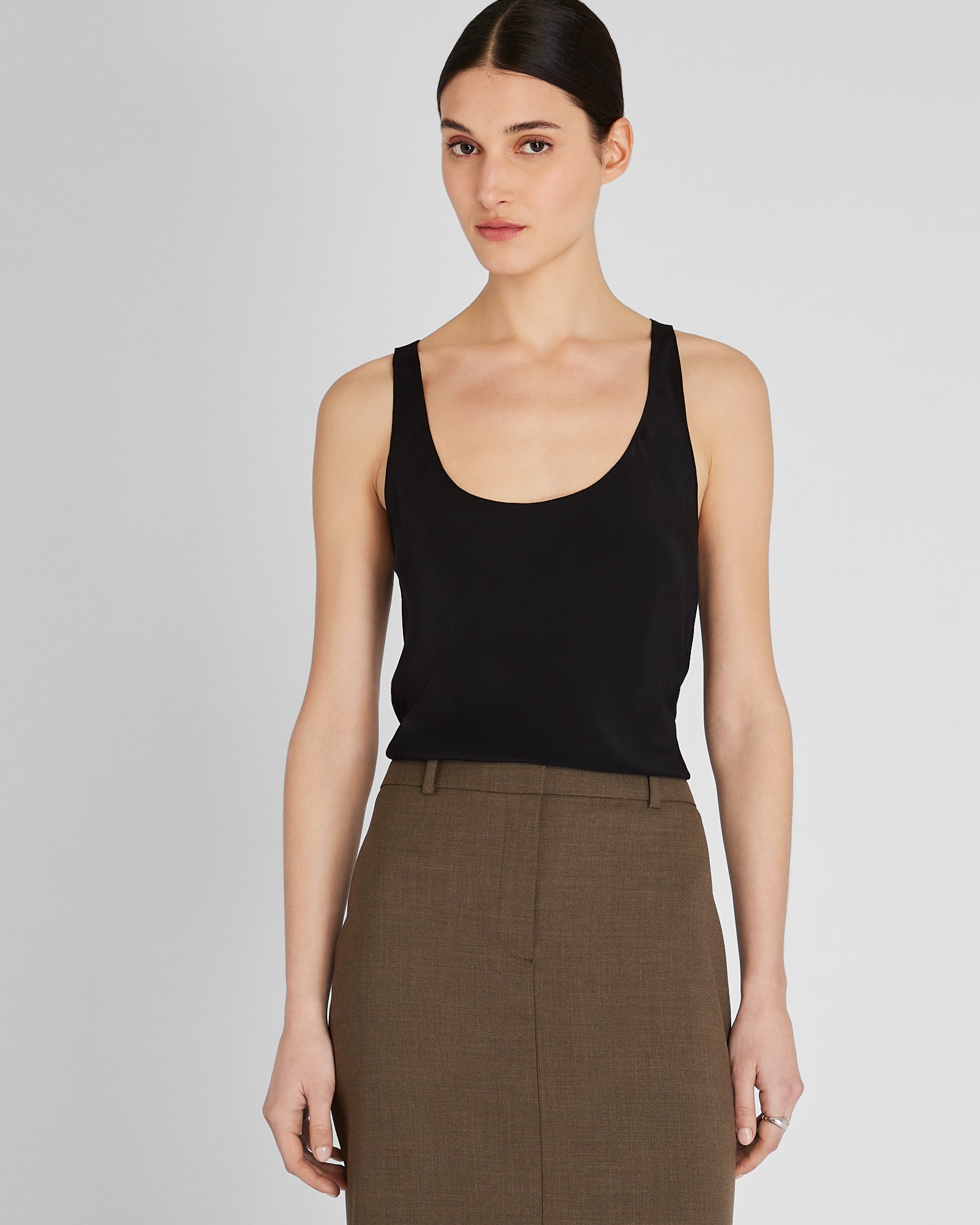 CLUB MONACO - Silk Racerback Cami - Noir