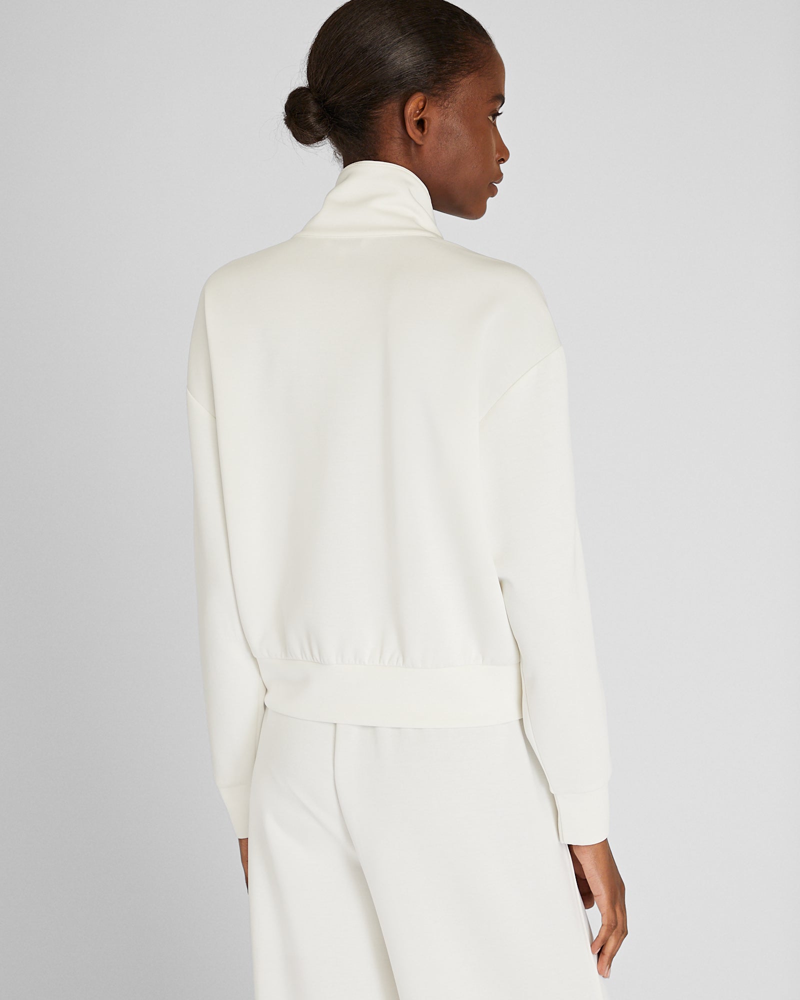 CLUB MONACO - Pull demi-zip Scuba - Crème