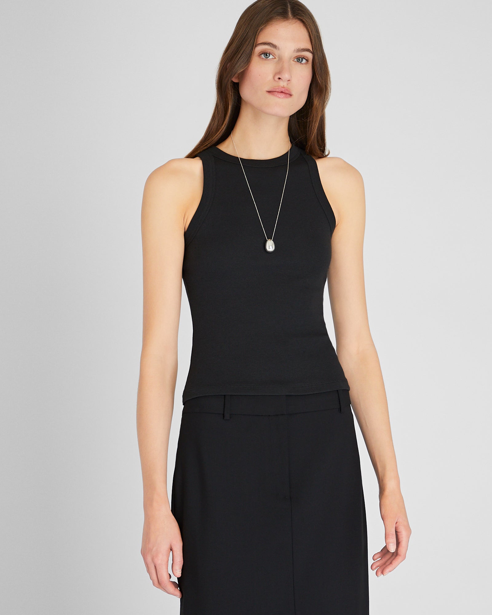 CLUB MONACO - Cotton Ribbed Tank - Black