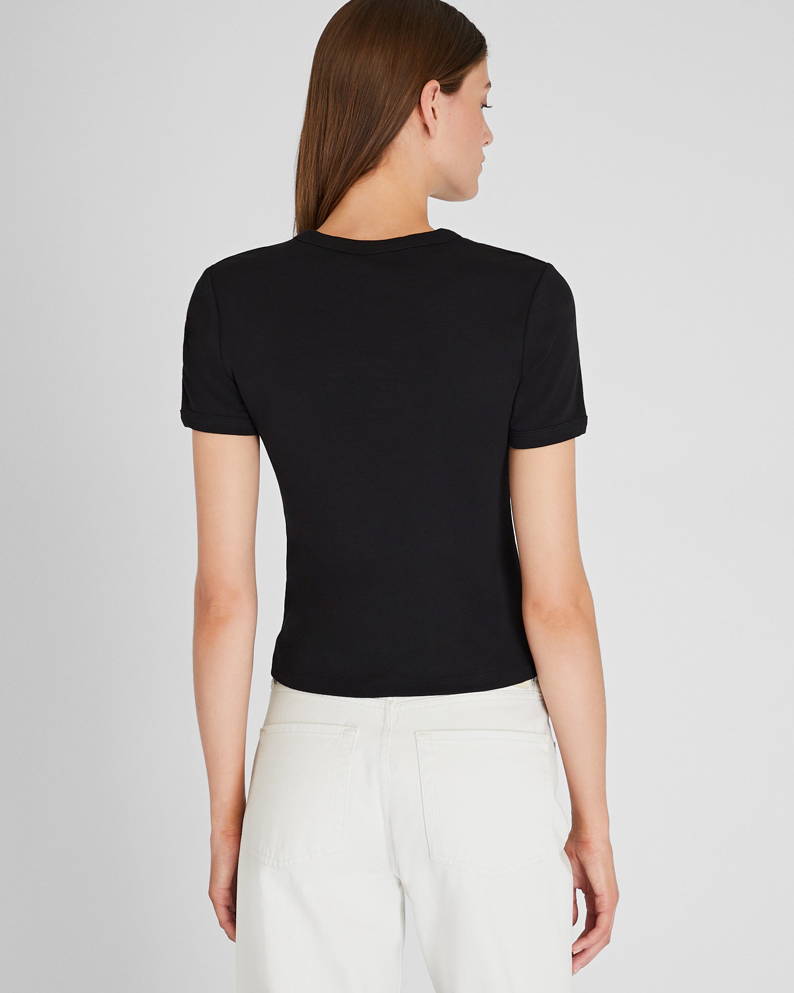 CLUB MONACO - Compact Micro Rib T-Shirt - Black