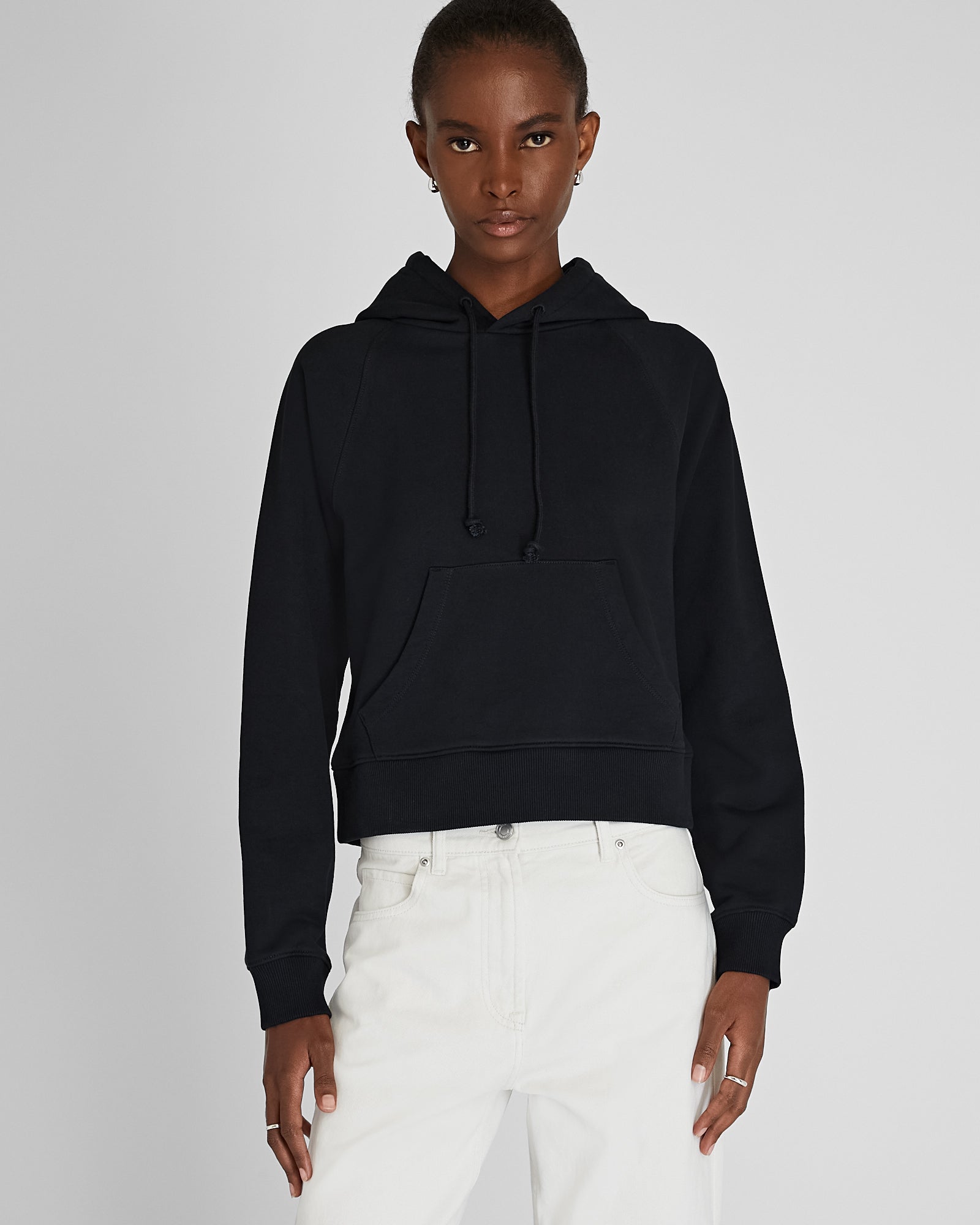 CLUB MONACO - Piece-Dyed Loop Back Terry Hoodie - Black