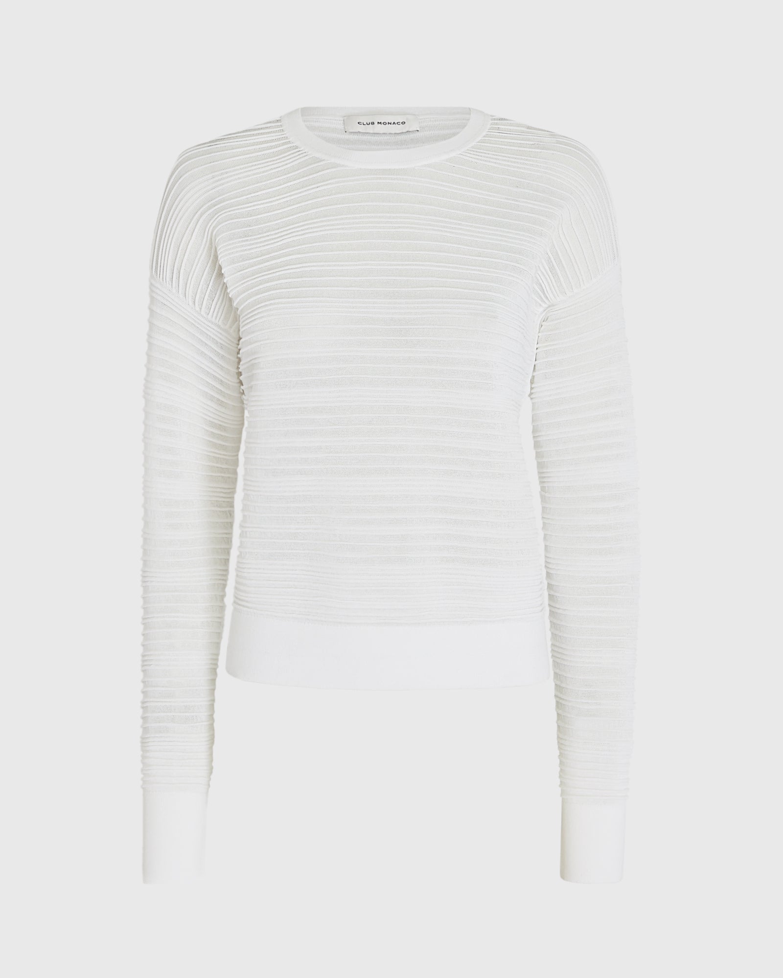 CLUB MONACO - Sheer Ottoman Sweater - White
