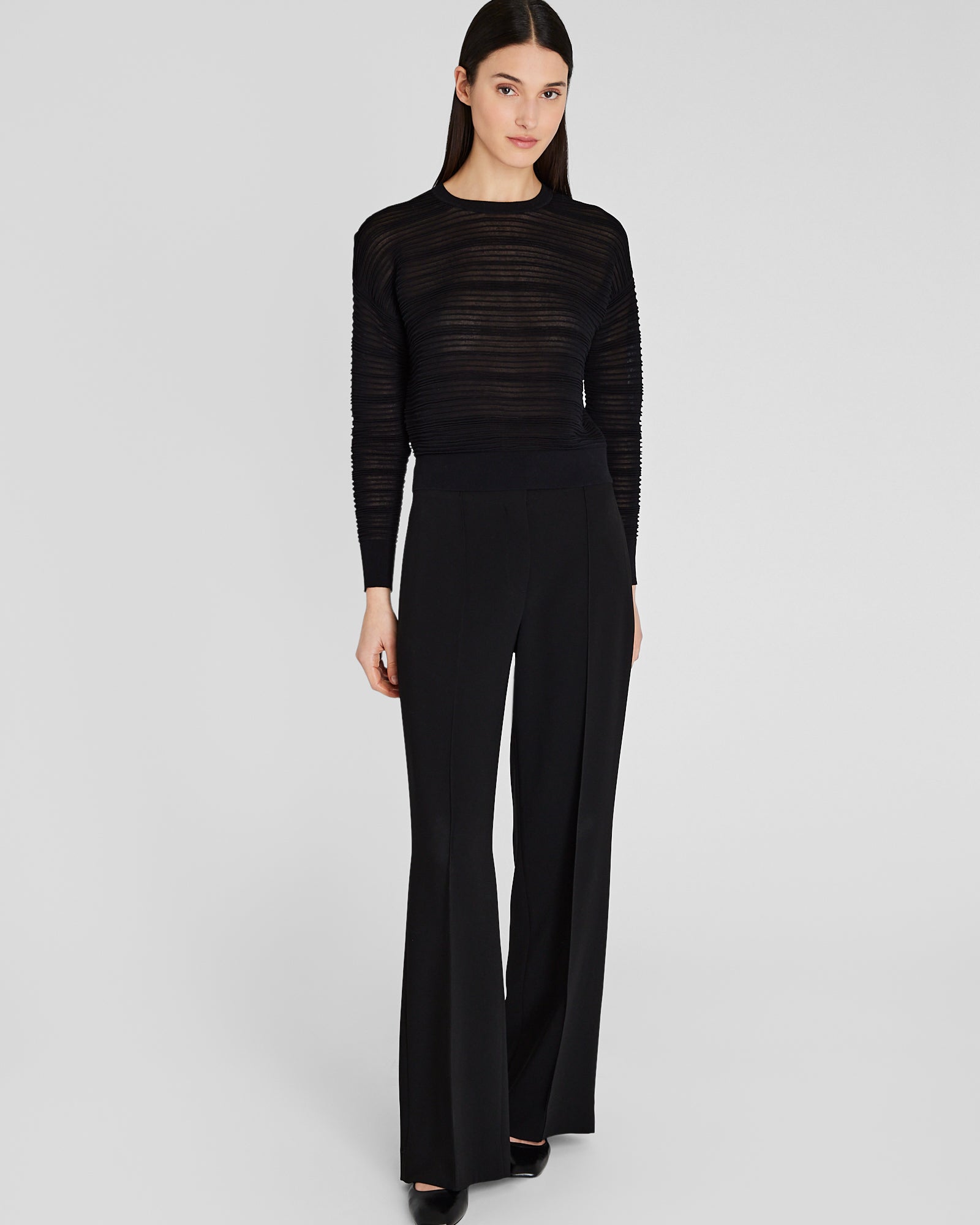 CLUB MONACO - Chandail ottoman transparent - Noir