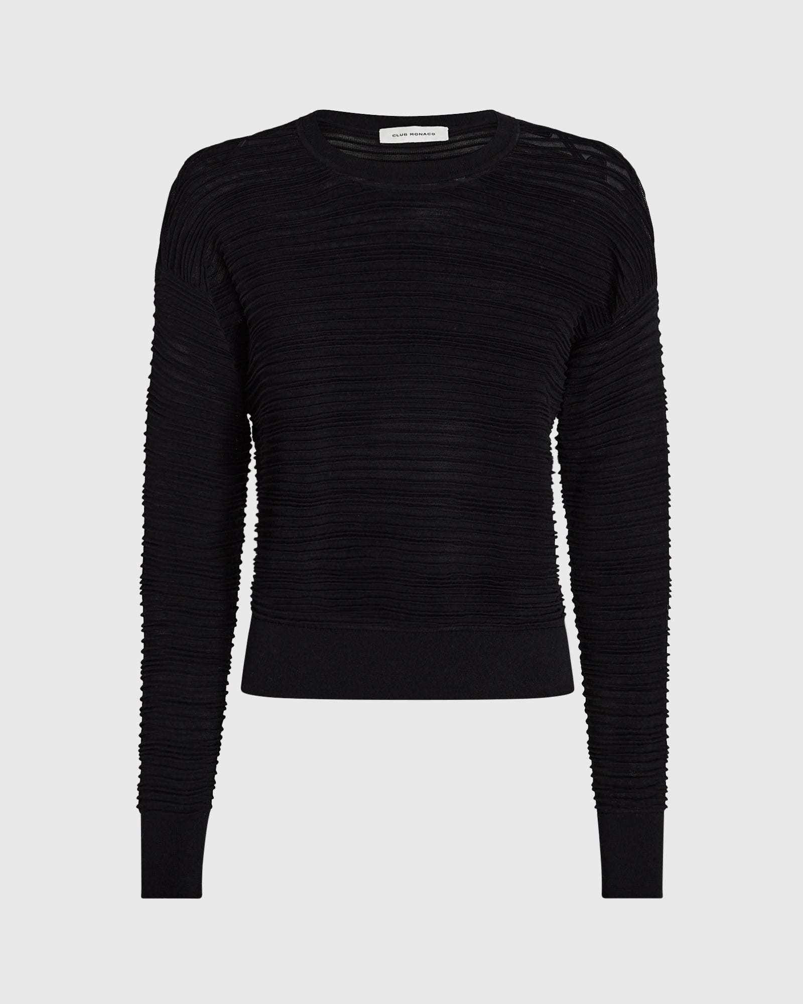 CLUB MONACO - Chandail ottoman transparent - Noir