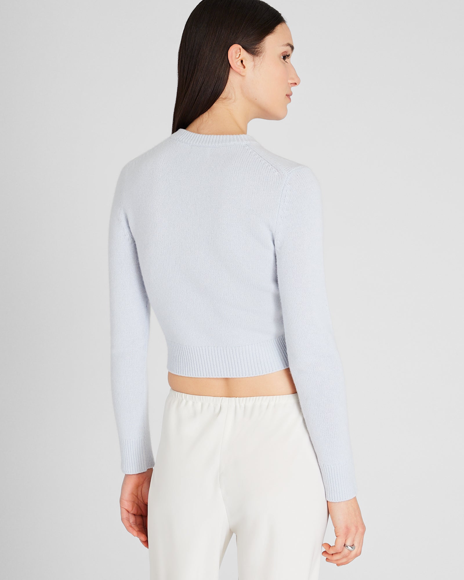 CLUB MONACO - Cashmere Shrunken Crewneck Sweater - Sky Light