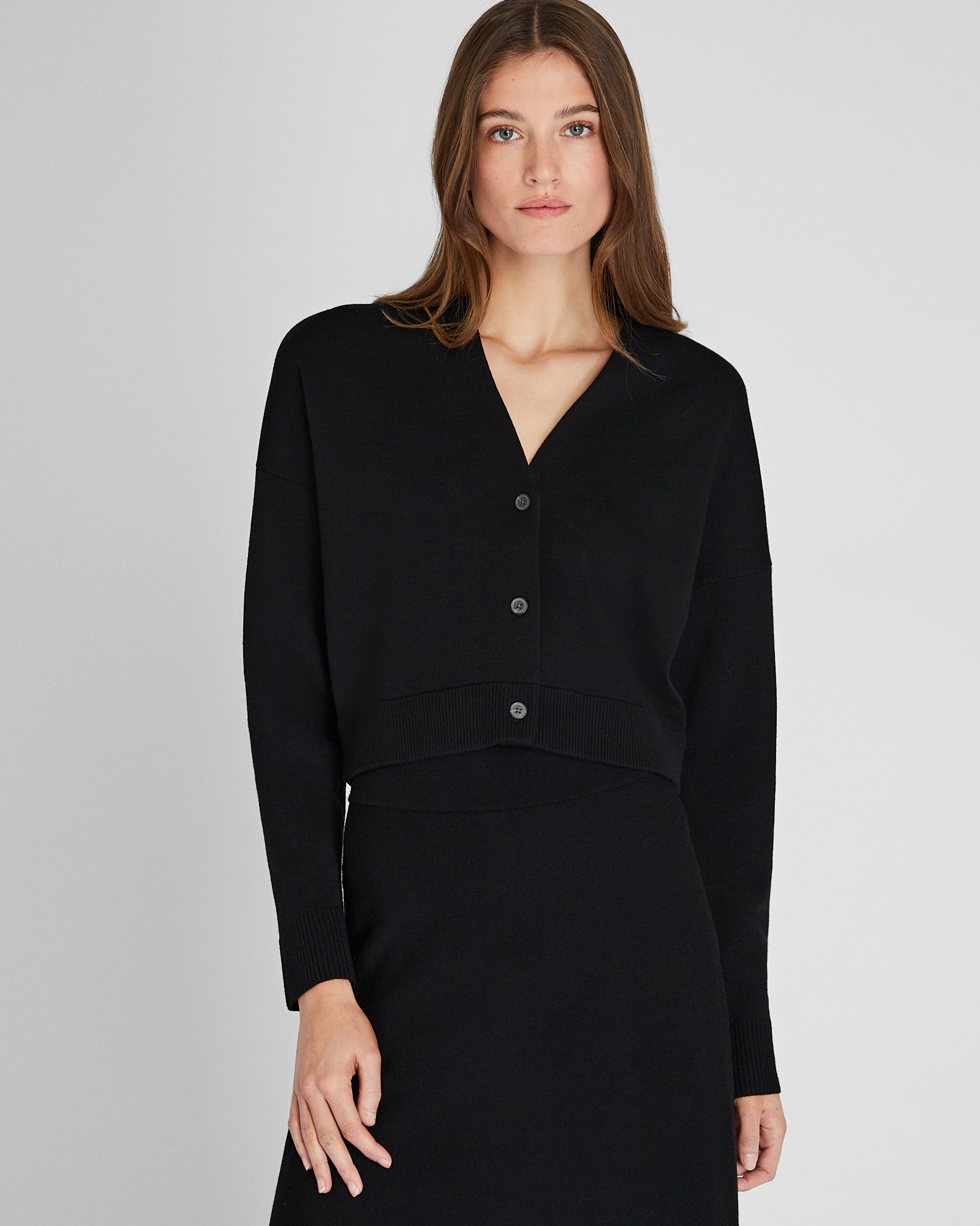 CLUB MONACO - Merino Relaxed Cardigan - Black