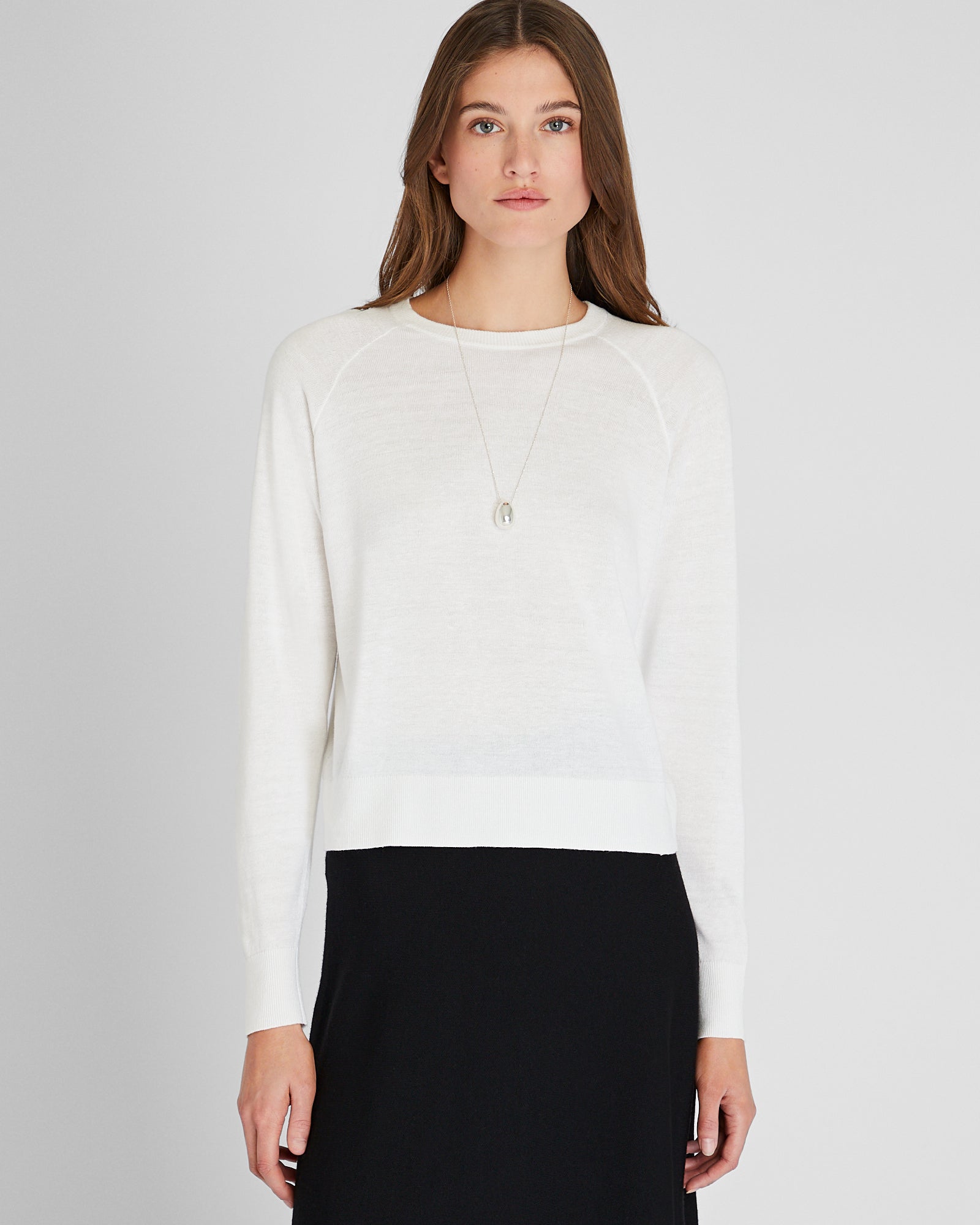 CLUB MONACO - Linen Raglan Crew Neck Sweater - Cream
