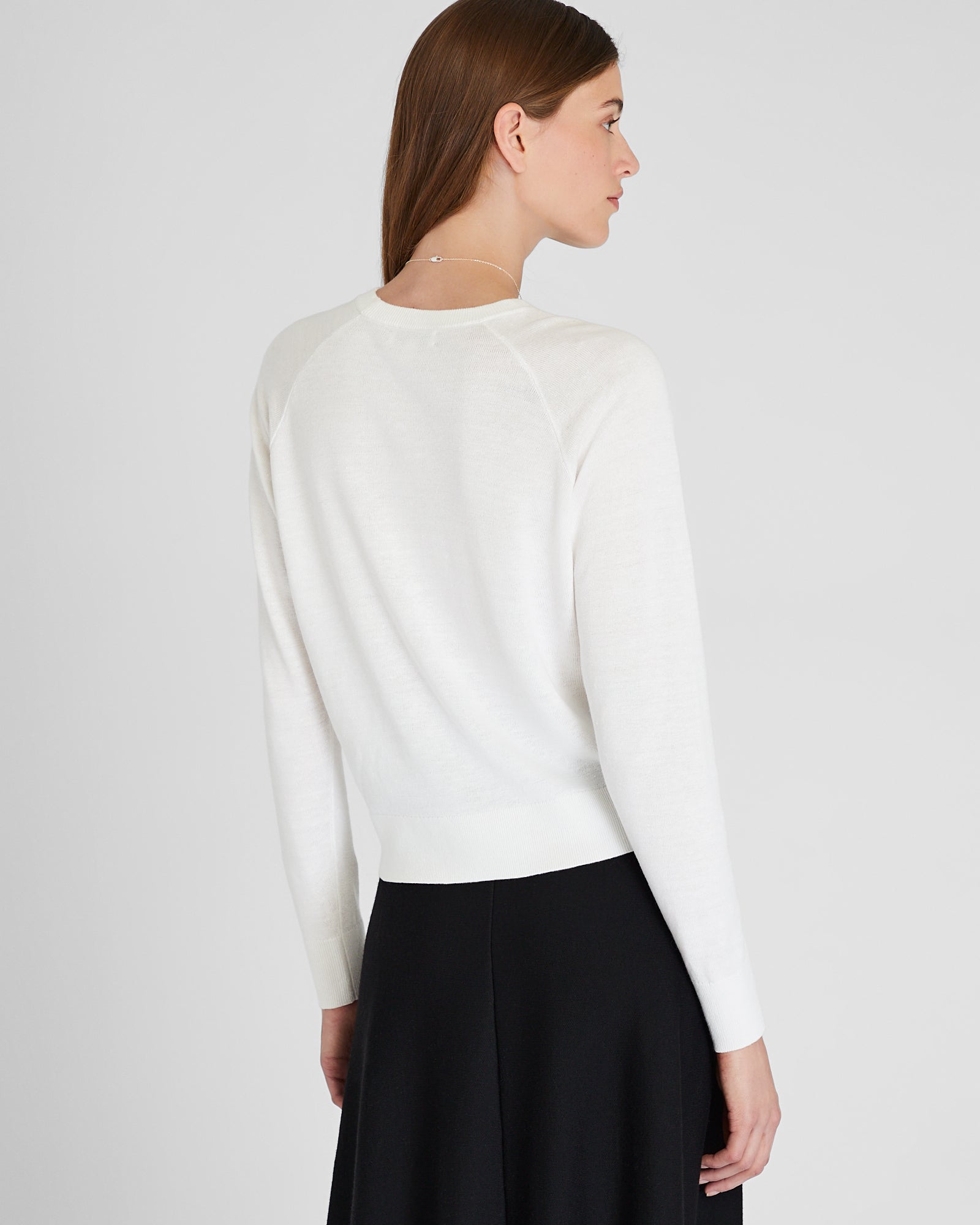 CLUB MONACO - Linen Raglan Crew Neck Sweater - Cream