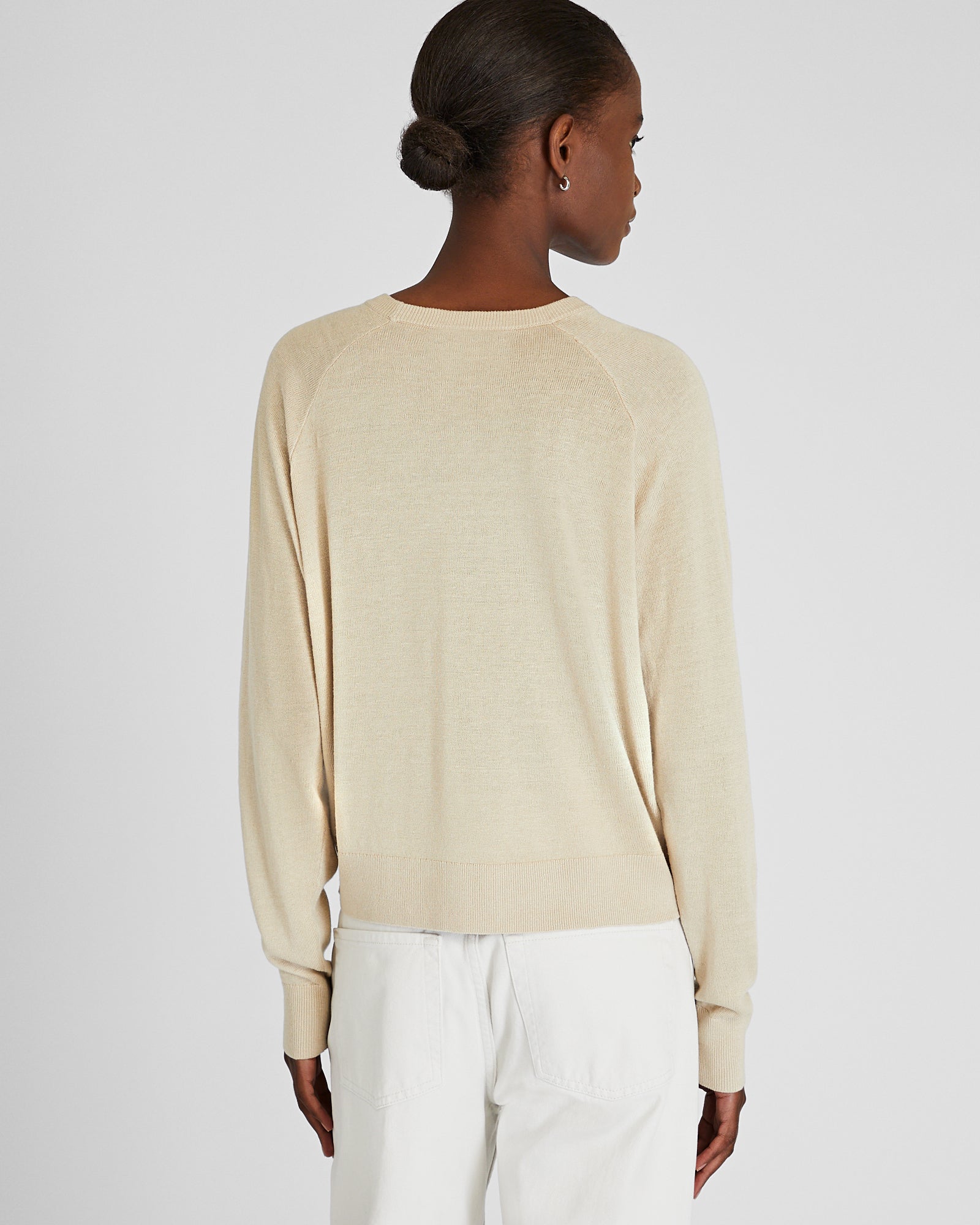 CLUB MONACO - Pull ras du cou raglan en lin - Bronzage clair