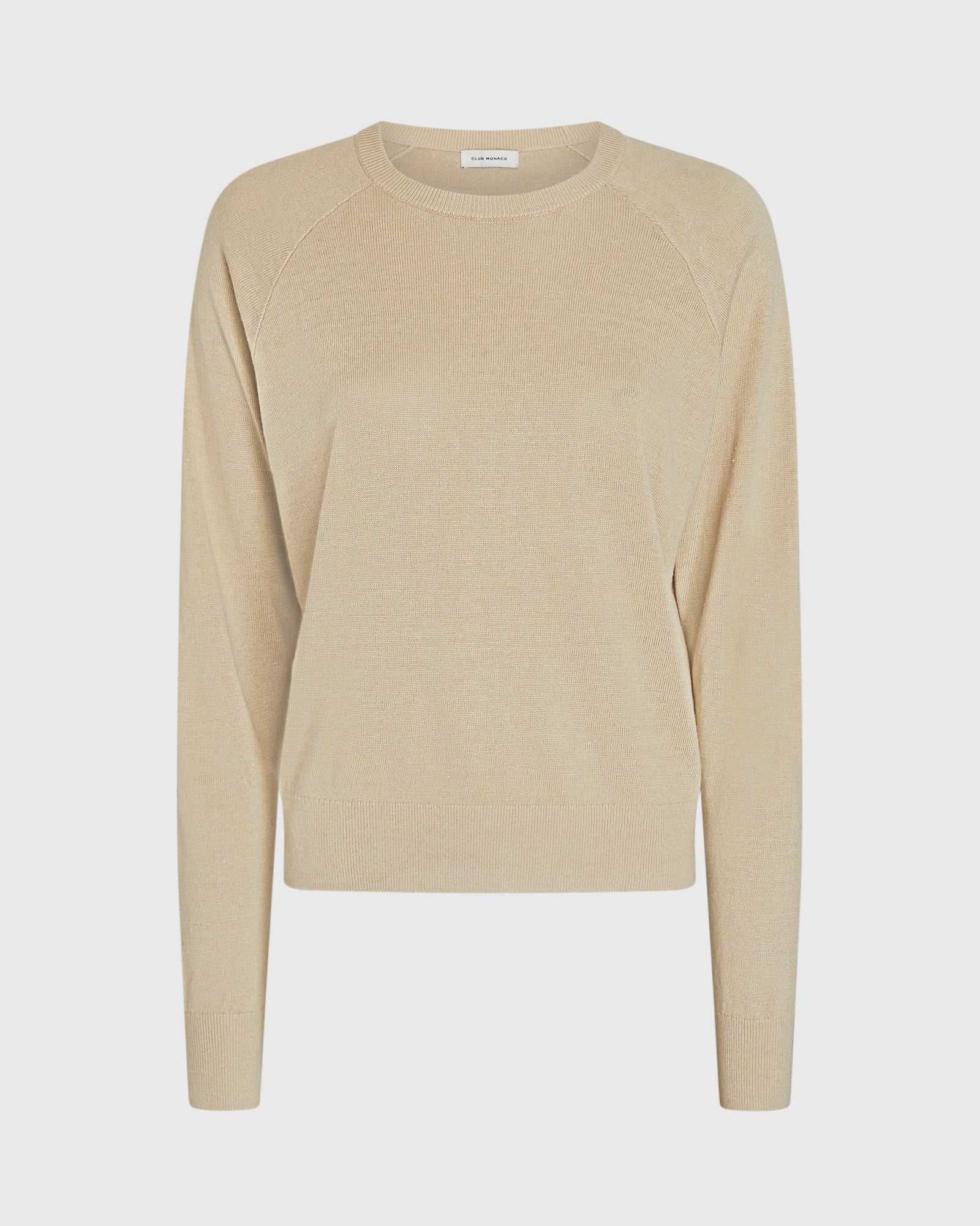 CLUB MONACO - Pull ras du cou raglan en lin - Bronzage clair