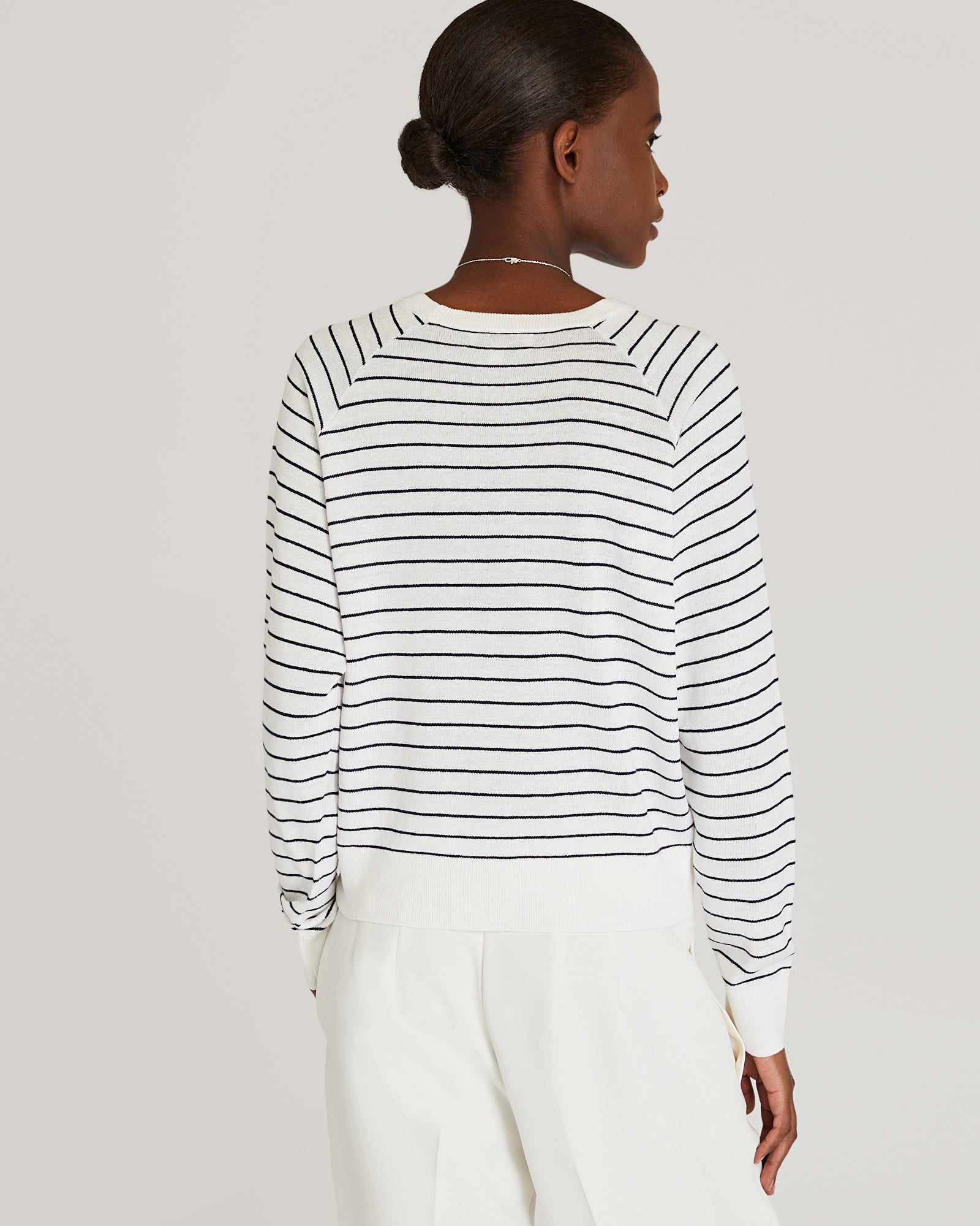 CLUB MONACO - Linen Raglan Crew Neck Sweater - White
