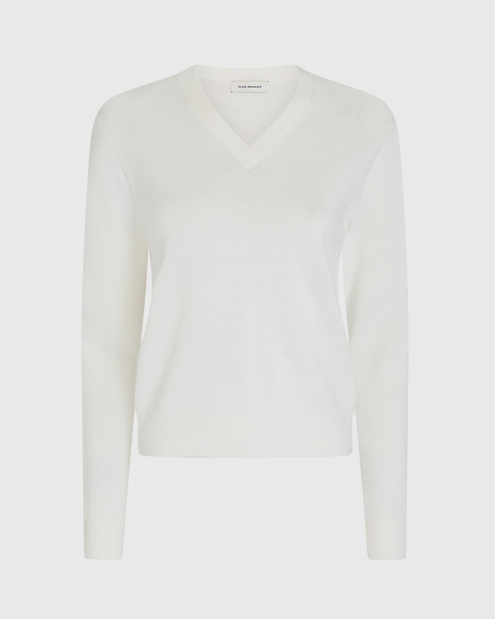 CLUB MONACO - Pull Slim Fit à col en V - Crème