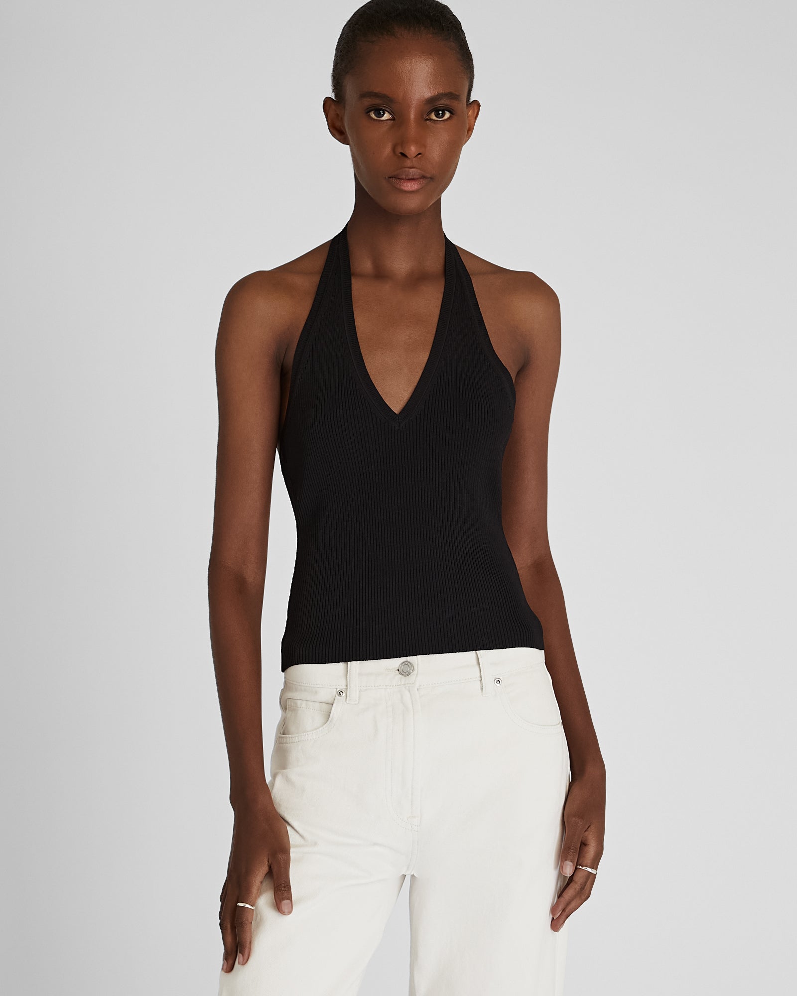 CLUB MONACO - Halter Sweater Tank - Black