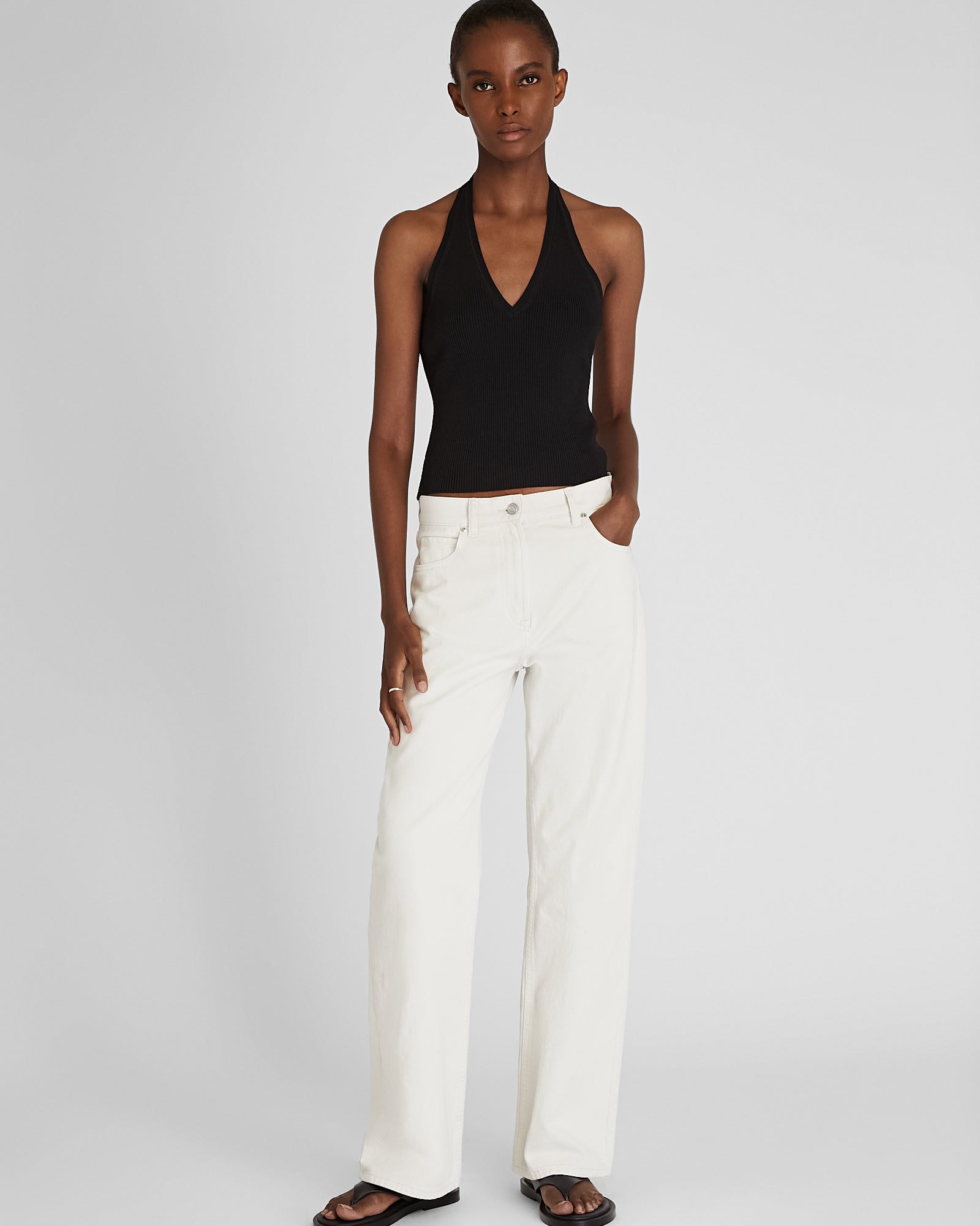 CLUB MONACO - Halter Sweater Tank - Black